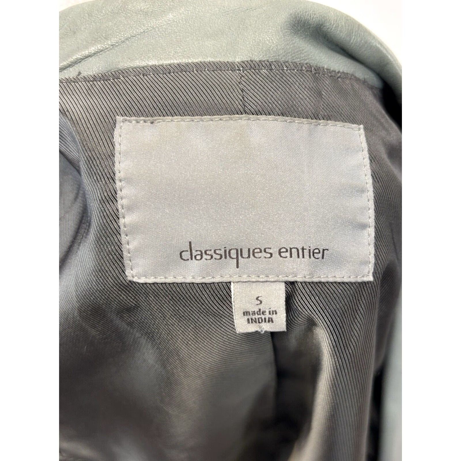 Vintage Women's Leather Blazer Jacket Small Gray Classiques Entier Size S / US 4 / IT 40 - 7 Thumbnail