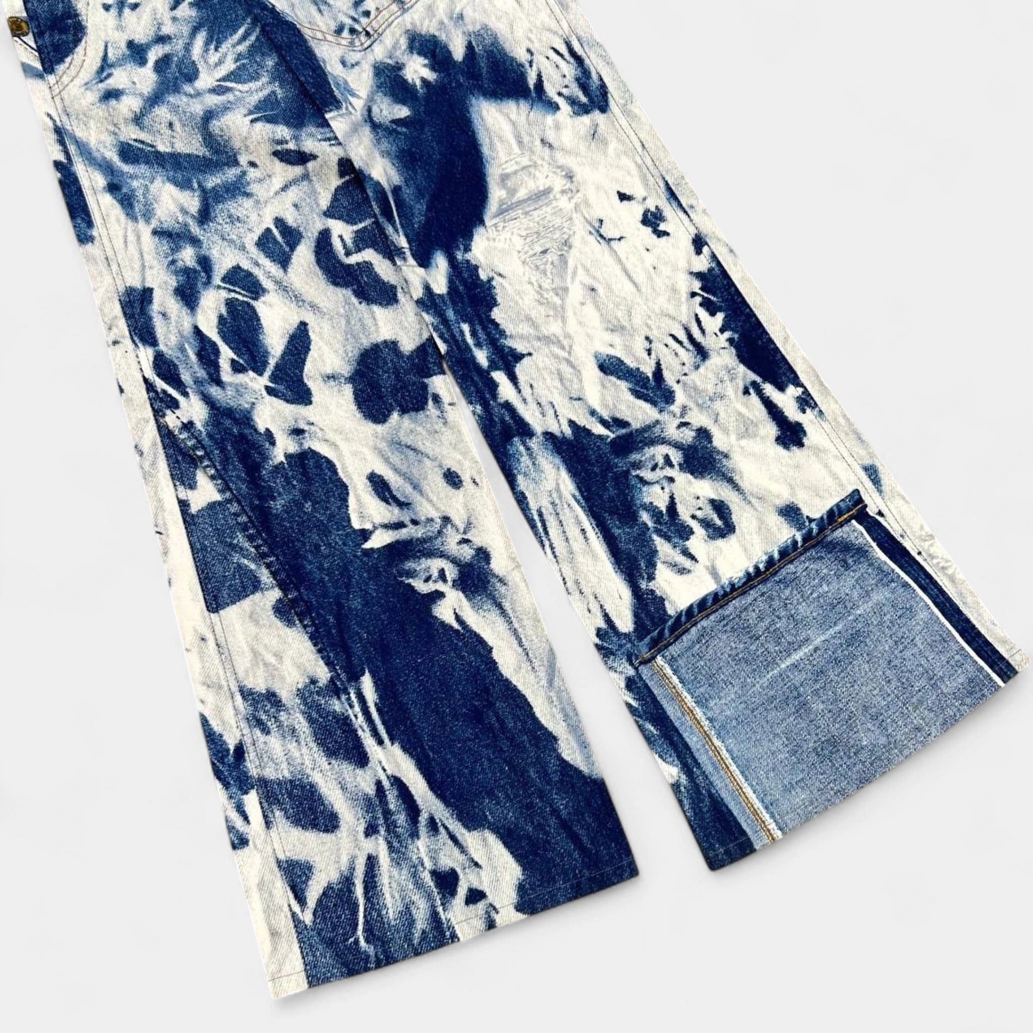 Roberto Cavalli Just Cavalli Denim on Denim Printed Jeans Size 24" / US 00 / IT 34 - 7 Thumbnail