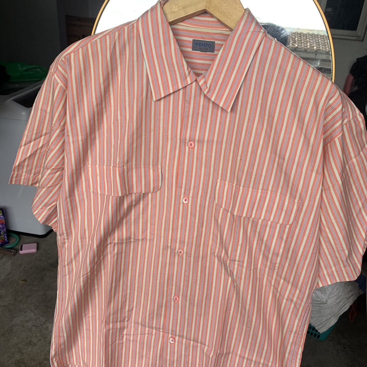 Kenzo vtg Kenzo Stripe Double Pocket Shirts Made in Japan 🙌🏼 Size US XL / EU 56 / 4 - 2 Thumbnail