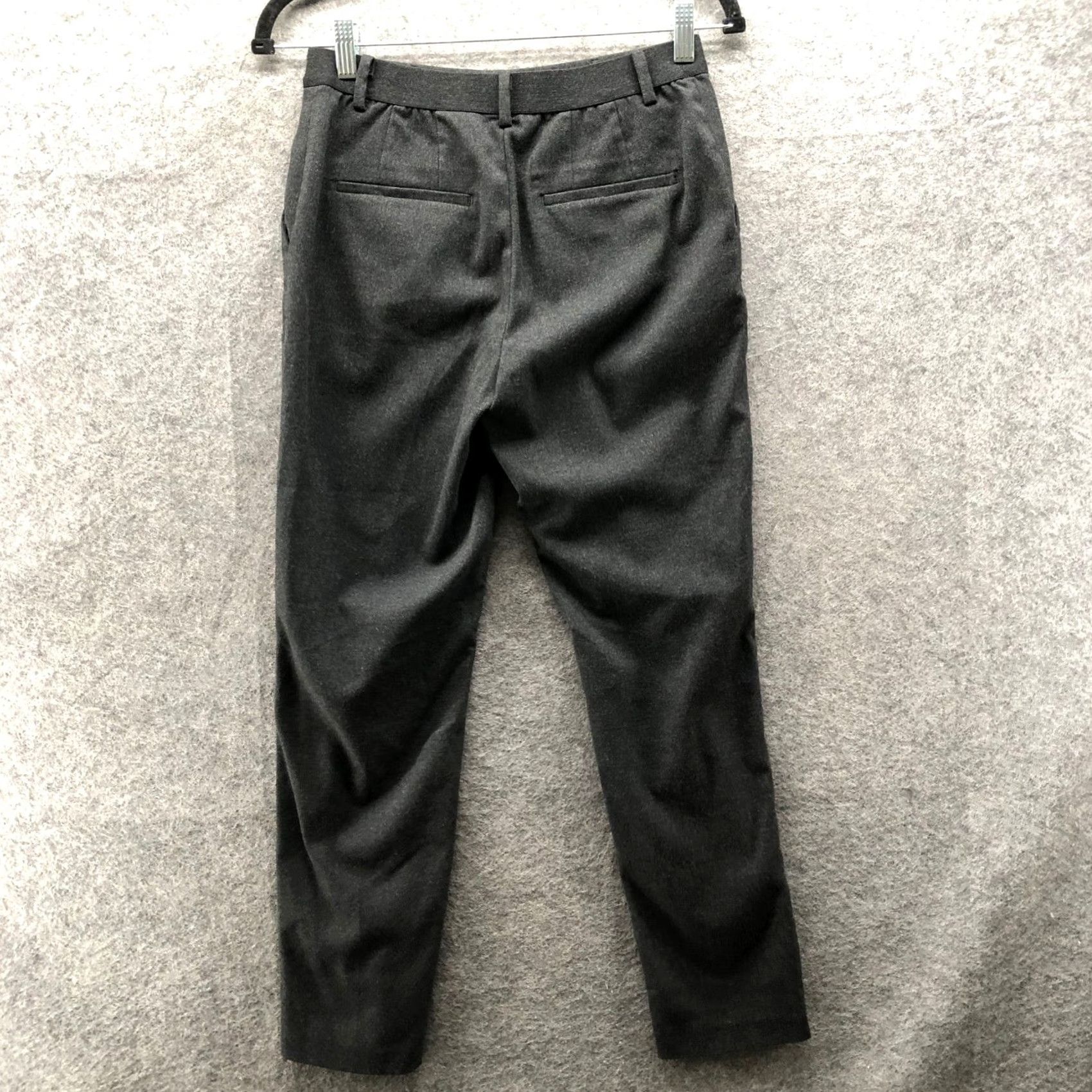 Uniqlo VINTAGE? No. Uniqlo Ezy Ankle Pants Womens XS (24-25) Wool-Like Dark Gray Mid Rise Tapered Size 26" / US 2 / IT 38 - 2 Thumbnail