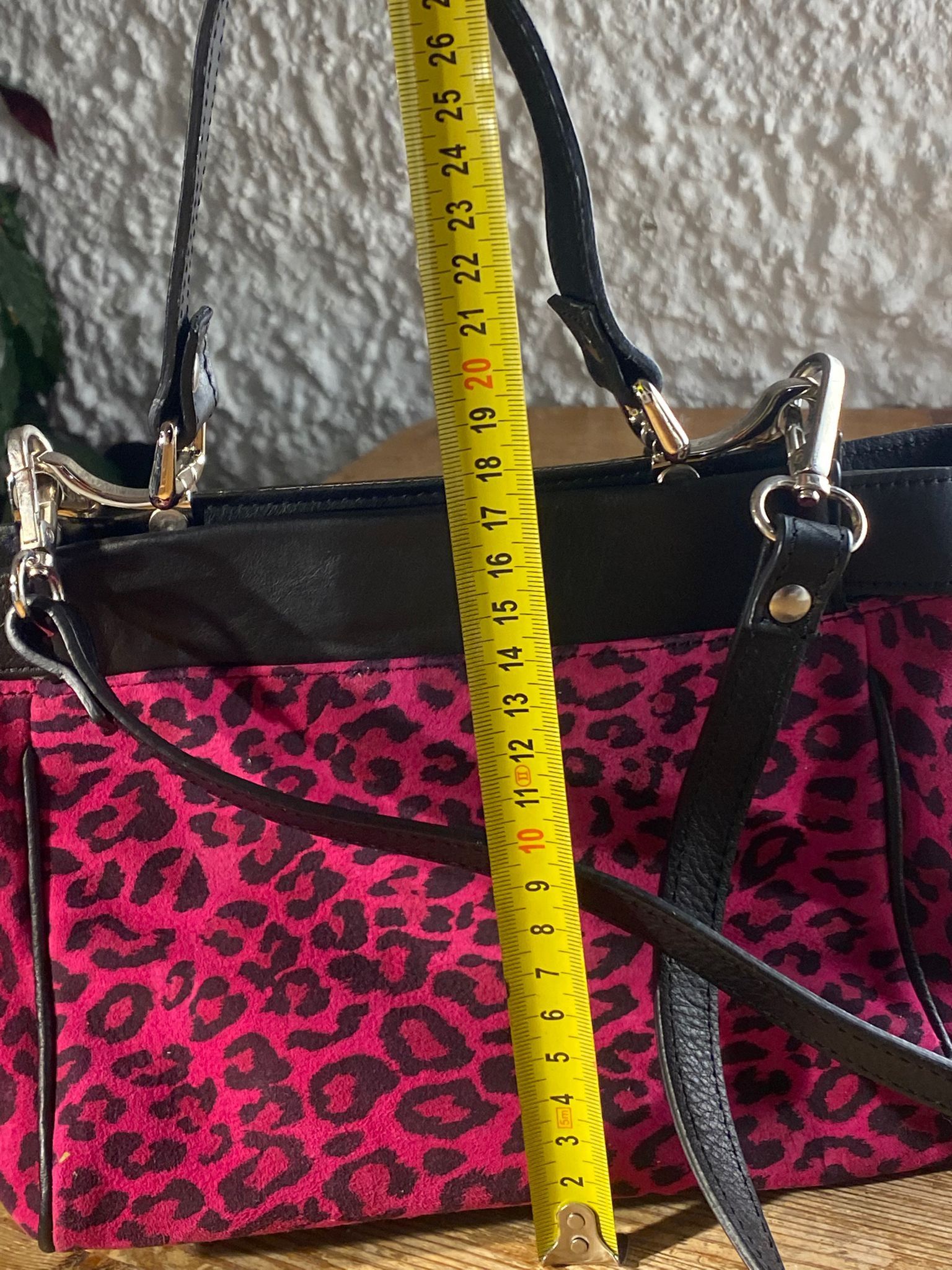 Other Peter Kaiser Pink Leopard Print Leather Handbag Italy Size ONE SIZE - 2 Thumbnail