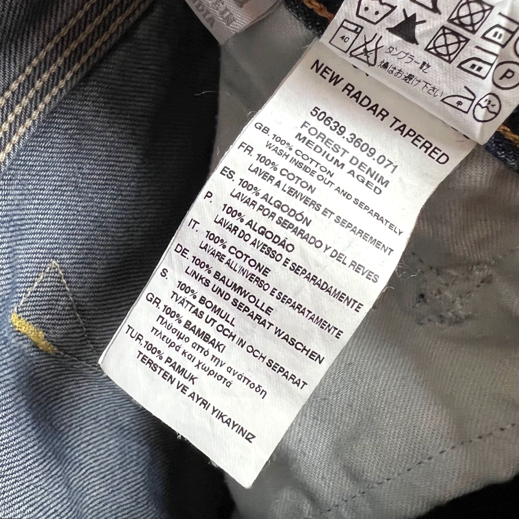 G-Star G-Star Raw GS01 Mens Jeans 33 x 32 Radar Tapered Fit Blue Denim 5-Pocket Regular Rise Mid Vintage No Size US 33 - 6 Thumbnail