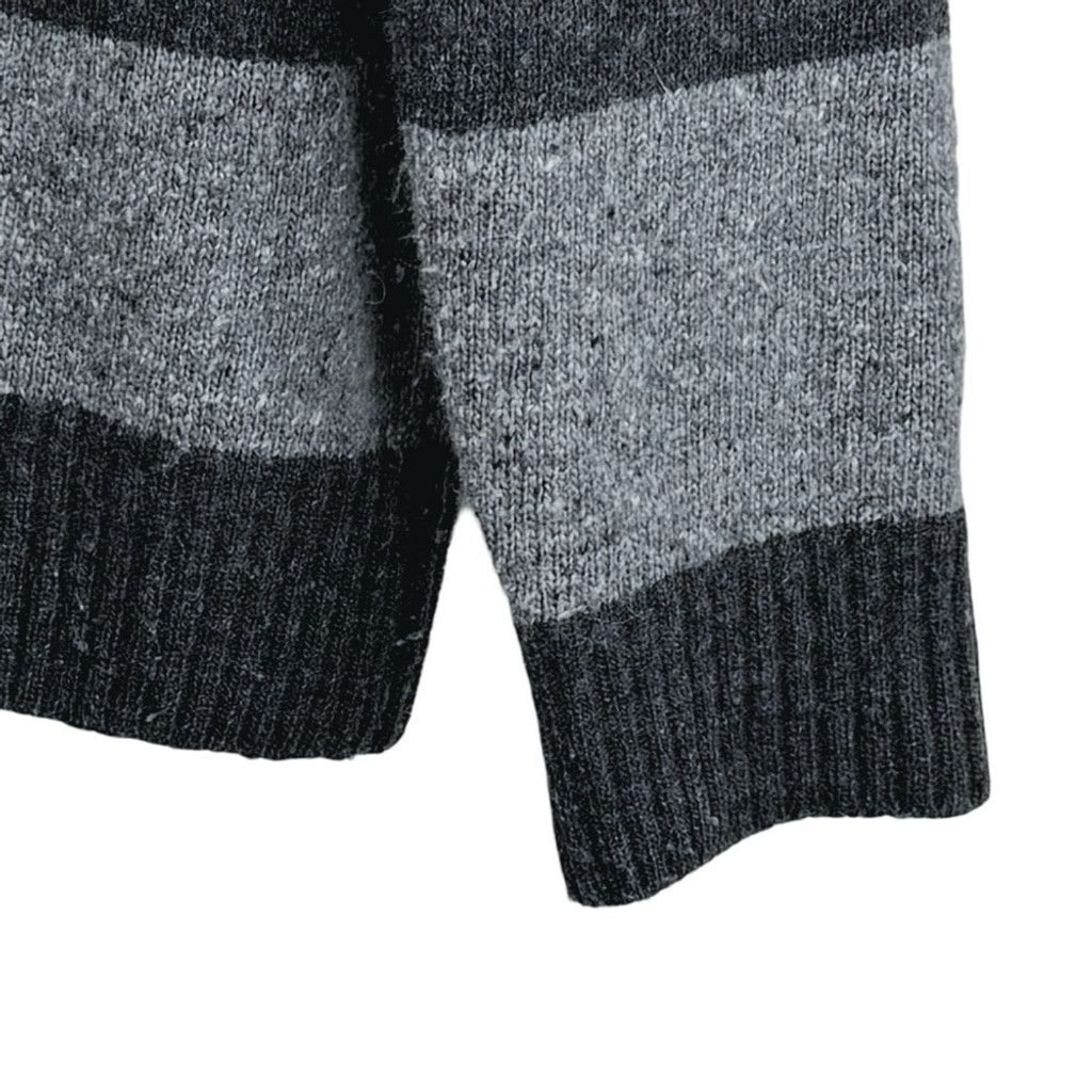 Daniele Blasi DANIELE BLASI Made In Italy Mens Grey Striped Mock Sweater L Size US L / EU 52-54 / 3 - 3 Thumbnail