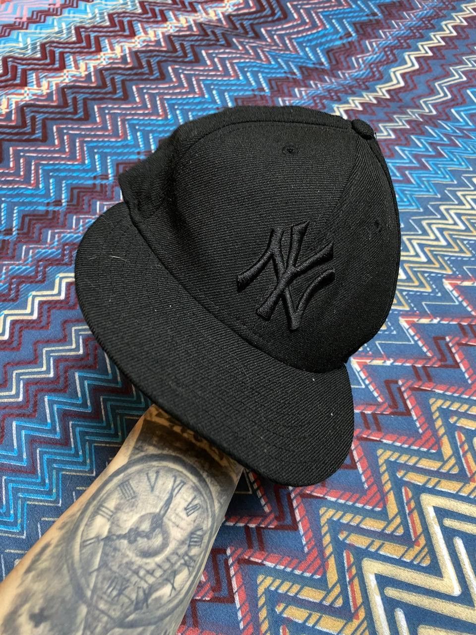 New Era Hats big logo Vintage black Cap New Era Y2K streetwear Size ONE SIZE - 6 Thumbnail