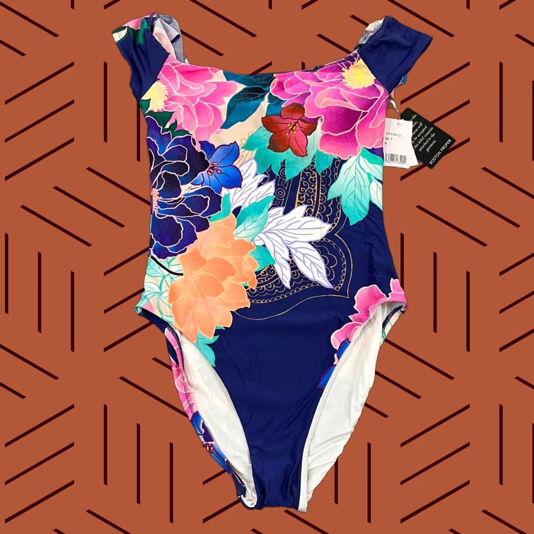 Trina Turk VINTAGE Trina Turk Swimsuit Women Size 8 One Piece Floral Halter Top Bikini Beachwear New Size M / US 6-8 / IT 42-44 - 1 Thumbnail
