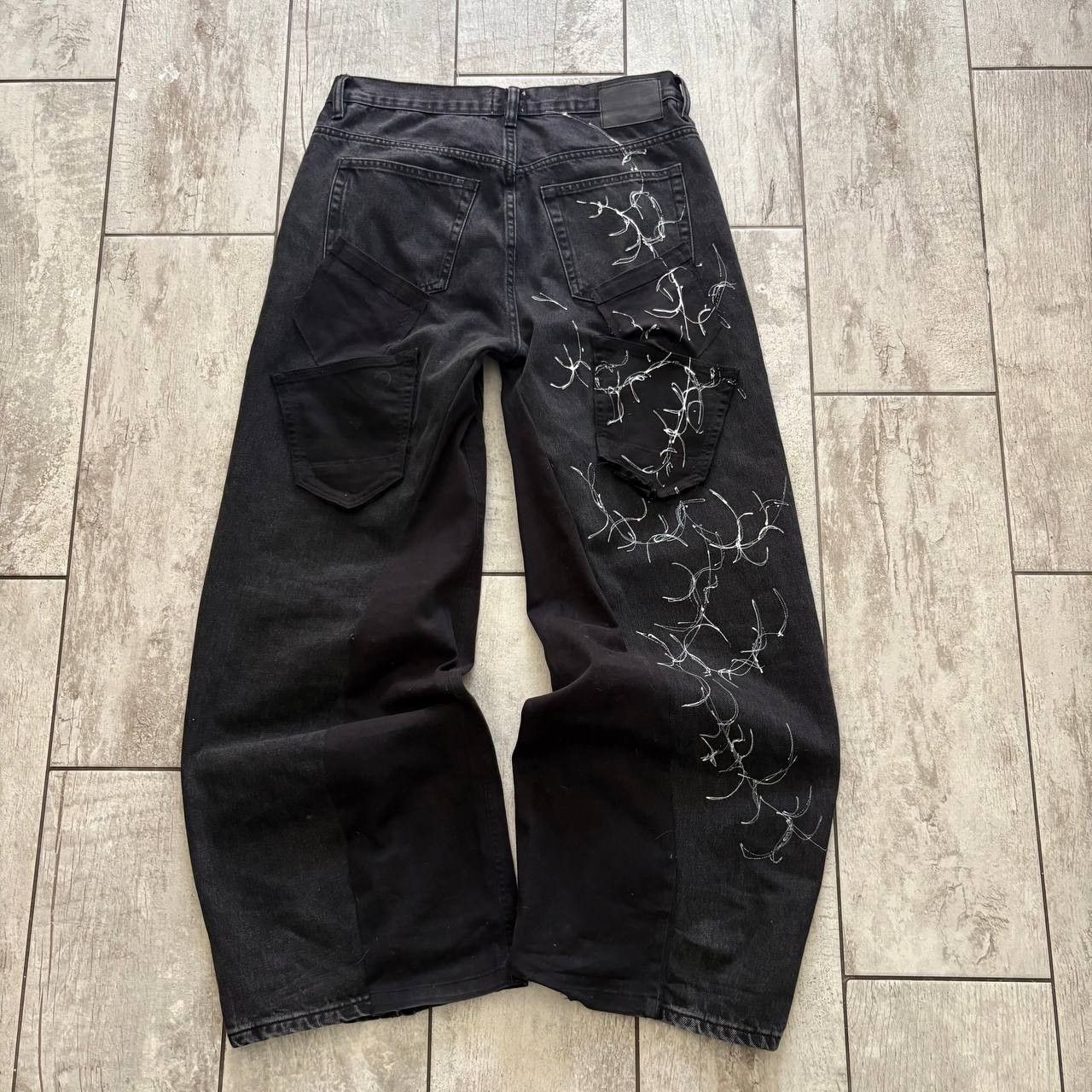 Japanese Brand rare flared black handmade streetwear jeans Size US 34 / EU 50 - 6 Thumbnail