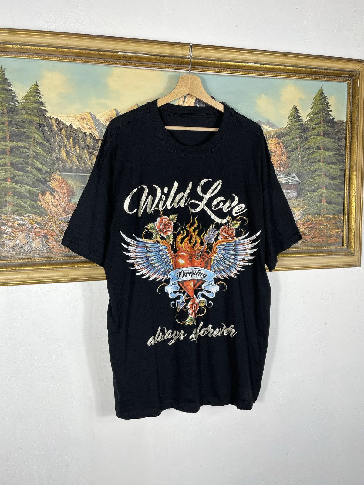 Affliction × Vintage Black Vintage Retro Y2k 00s T shirt tee like Ed Hardy baggy Size US XL / EU 56 / 4 - 2 Thumbnail