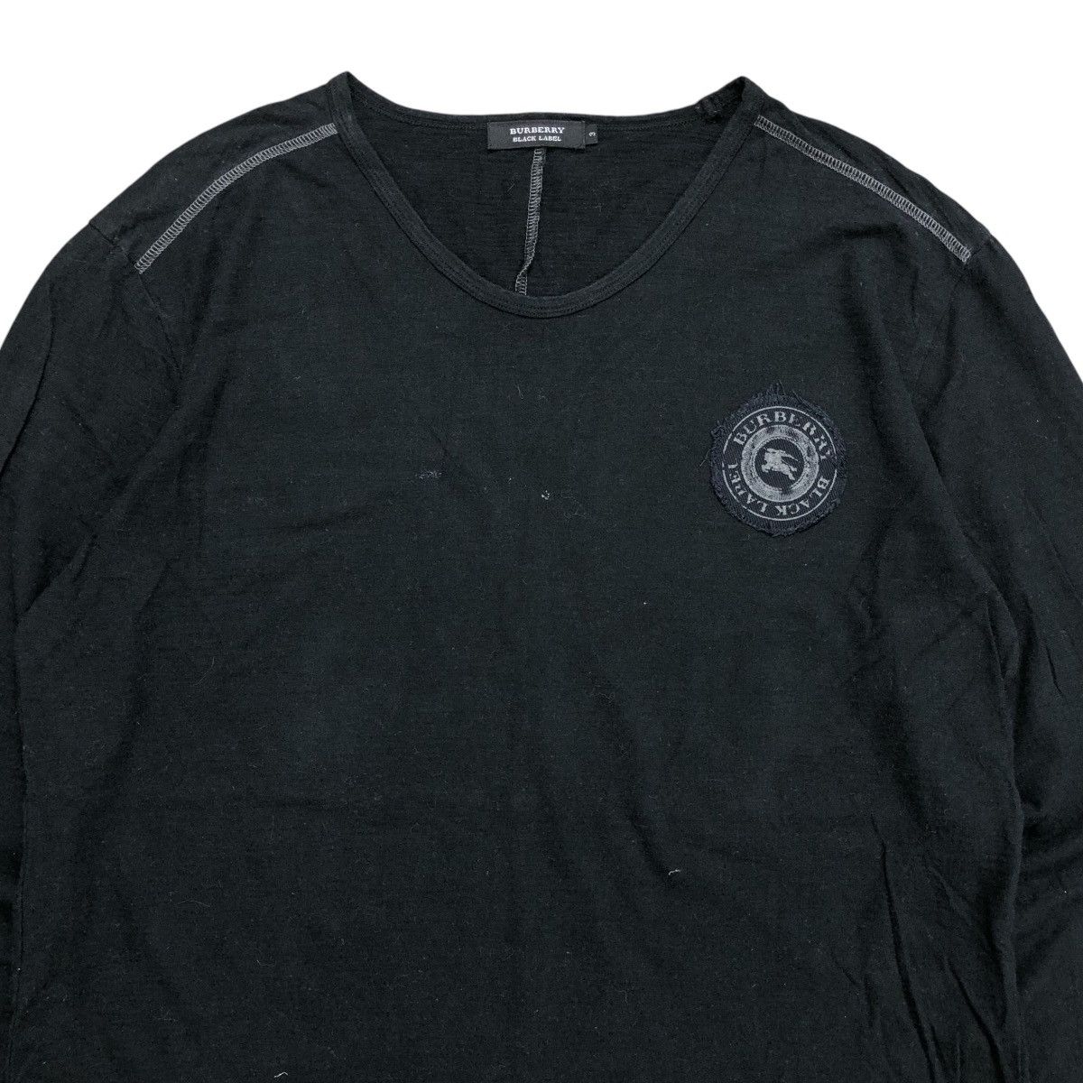 Black Label × Burberry × Designer Vintage Burberry Black Label Small Logo Long Sleeve Tee Size US M / EU 48-50 / 2 - 2 Thumbnail