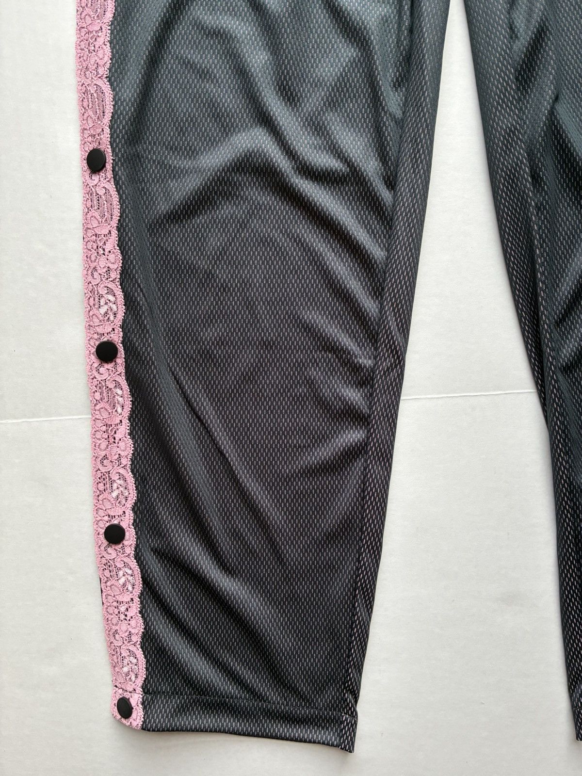 CNCPTS CNCPTS Track Pants Black w Pink Lace Strip Flare Unisex XS Size 28" / US 6 / IT 42 - 5 Thumbnail