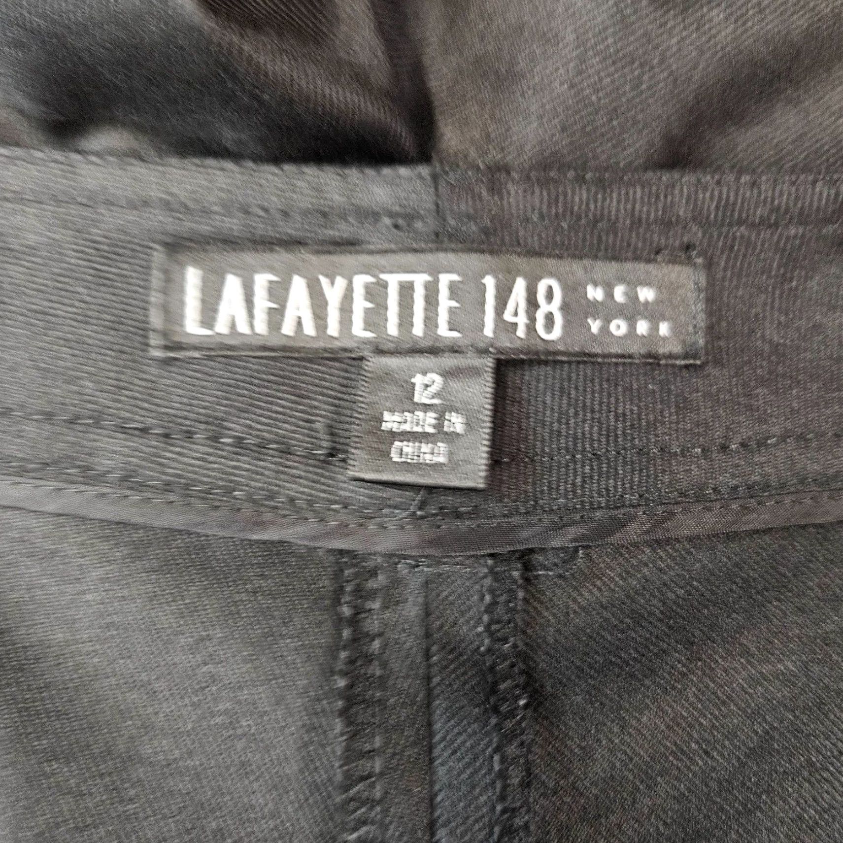 Vintage Lafayette 148 Womens Dress Pants Solid Black High Rise Wool Blend 12 Inseam 28.5 Adult Womens Size 34" / US 12 / IT 48 - 7 Thumbnail