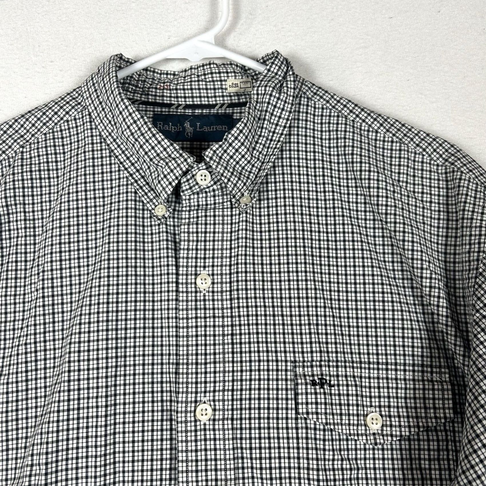 Ralph Lauren Ralph Lauren Long Sleeve Button-Front Shirt Mens XL Gray Plaid Twill Cotton Polo Big Pony Vintage Size US XL / EU 56 / 4 - 2 Thumbnail