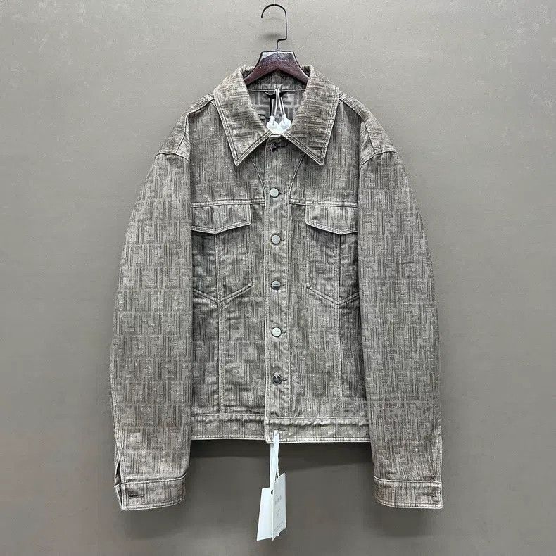 Fendi Fendi Monogrammed denim jacket with old-school logo Size US L / EU 52-54 / 3 - 1 Thumbnail