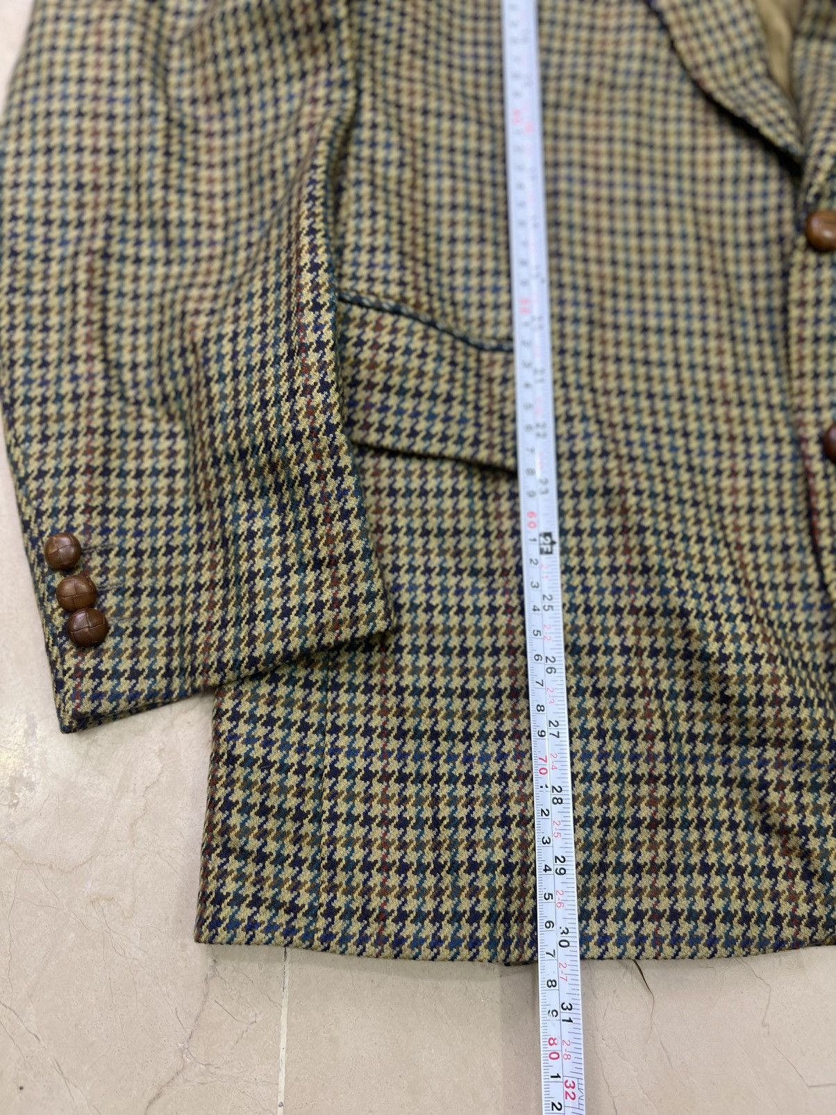 Nobless Couture Vintage 1980s Noblesse Funren Wool Cashmere Houndstooth Blaz Size 44R - 9 Thumbnail