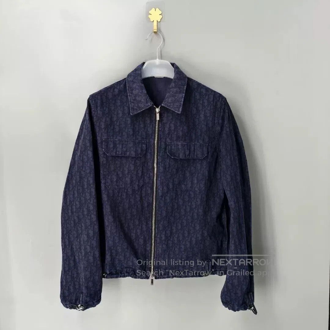 Dior Dior Logo Full Print Collar Long Sleeve Jacket Men's Blue. Size US M / EU 48-50 / 2 - 1 Thumbnail