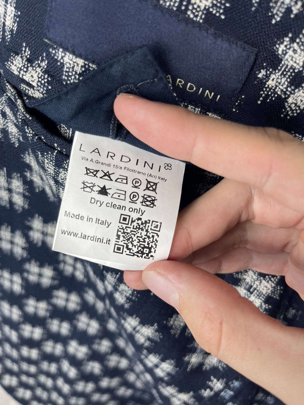 Lardini Lardini NWT Cotton White/Blue Pattern Blazer Jacket Size 48L - 12 Thumbnail