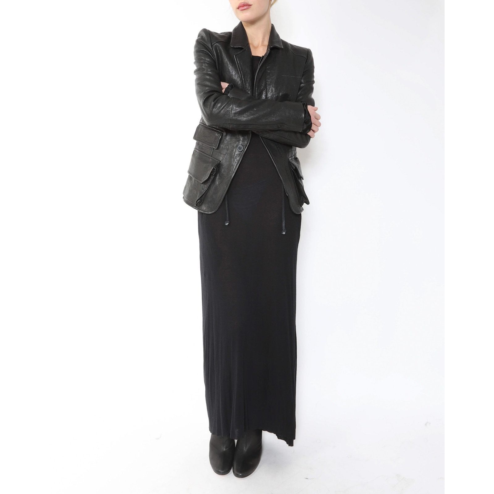 Haider Ackermann FW16 Military Blazer in Black Leather Size XS / US 0-2 / IT 36-38 - 7 Thumbnail