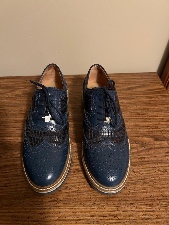 Other Wing Tip Brogue tonal blue with clear foot pad Size US 8 / EU 41 - 2 Thumbnail