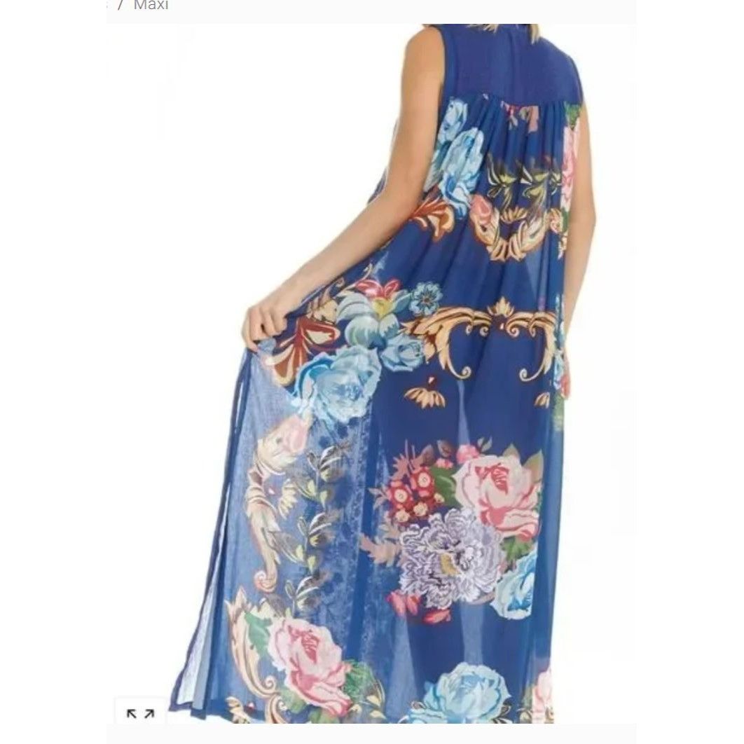 Other NWT Aratta Adonis Blue Embroidered Maxi Duster Shirt Dress S Size S / US 4 / IT 40 - 6 Thumbnail