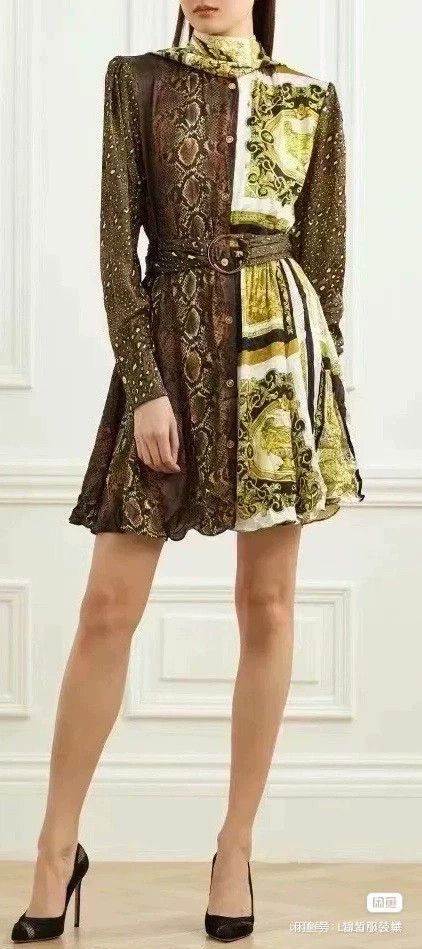 Versace Versace Serpentine silk dress Size M / US 6-8 / IT 42-44 - 5 Thumbnail