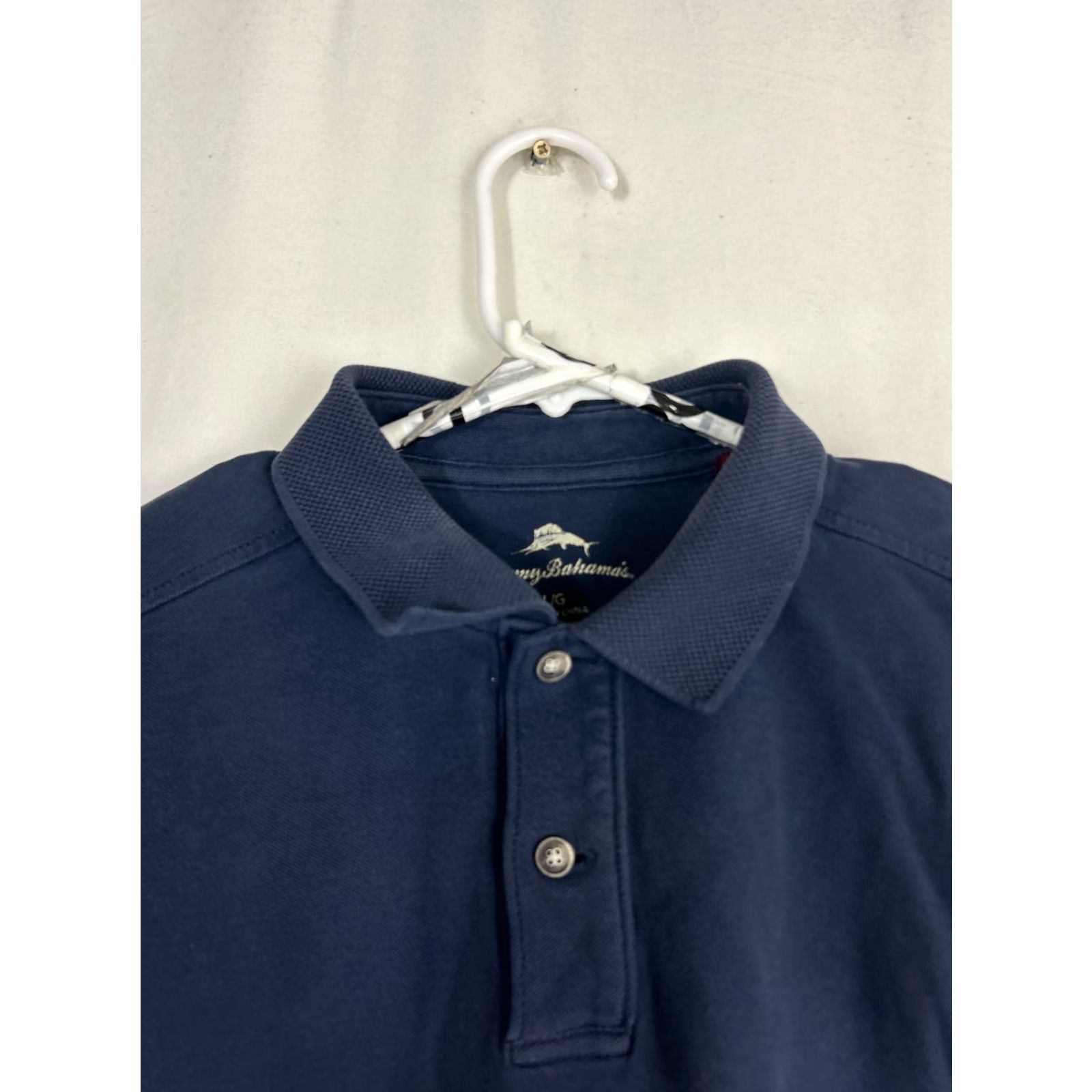 Tommy Bahama Tommy Bahama Polo Shirt Mens Large Short Sleeve Navy Blue Cotton Pullover Shirt Size US L / EU 52-54 / 3 - 3 Thumbnail