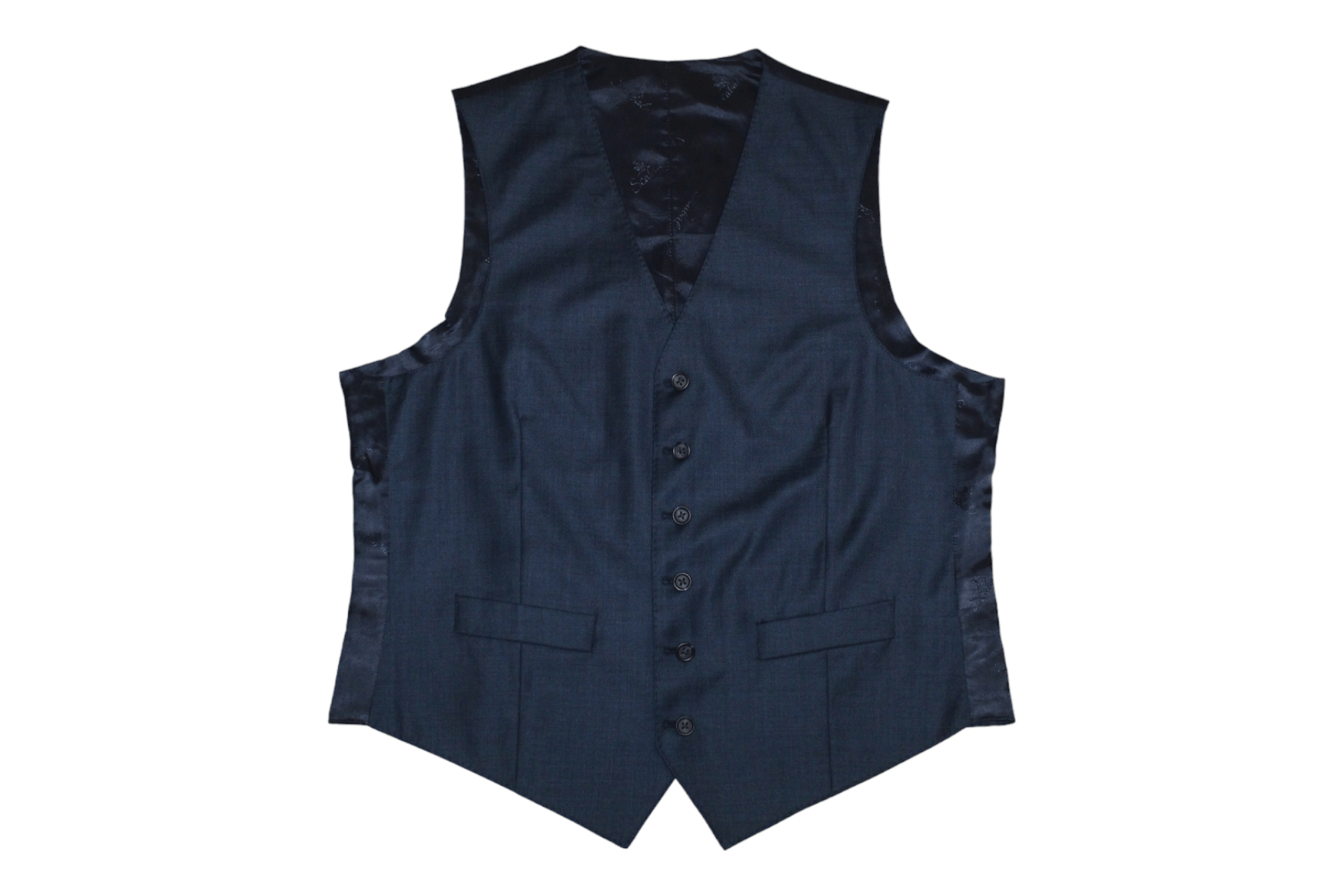 SCABAL Scabal Classic Fit Formal Solid Navy Blue New Wool Waistcoat Size 50S - 1 Thumbnail