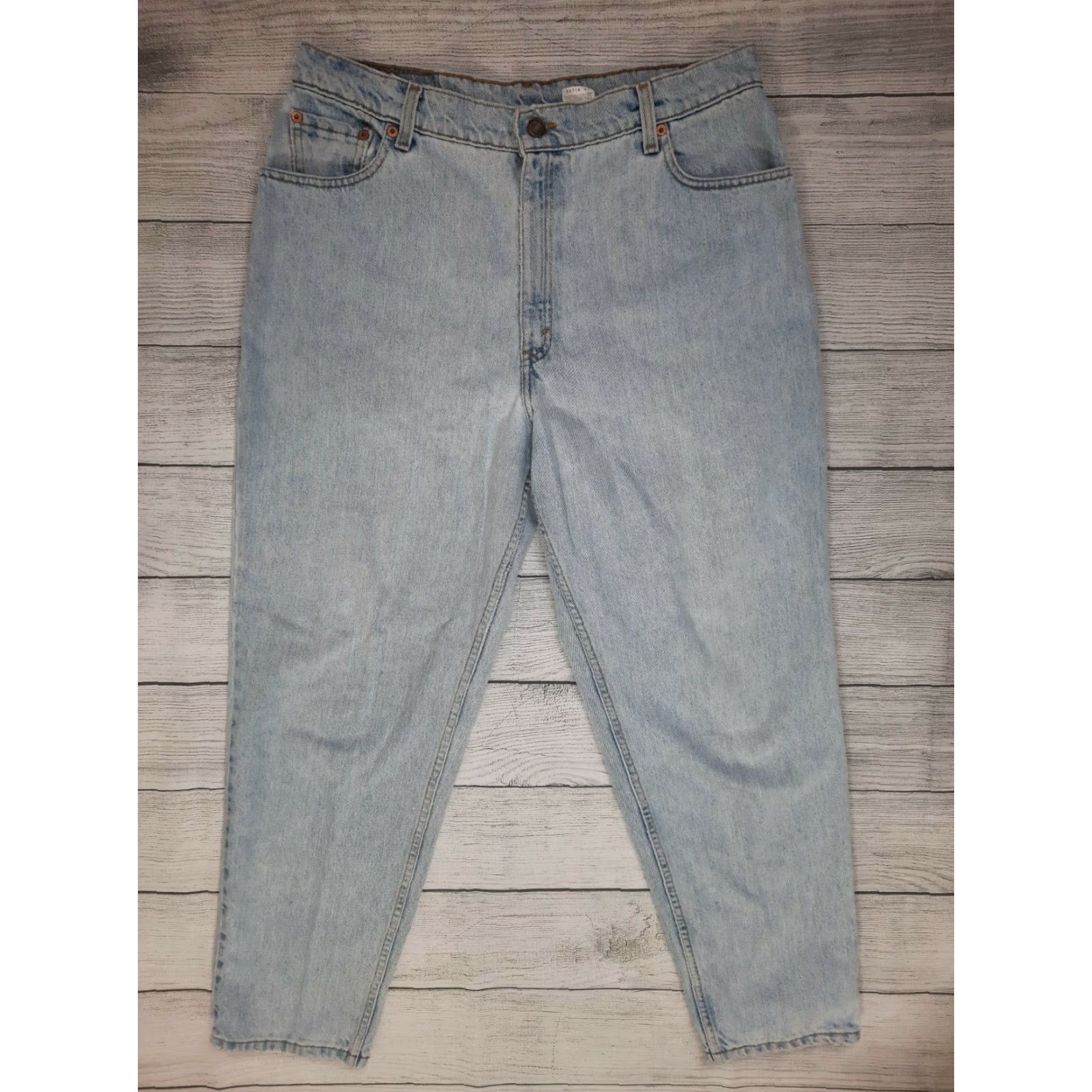 Levi's VINTAGE Levi's 550 Women's Relaxed Tapered High Waist Denim Jeans 16 Reg Blue 90s USA Womens Jeans Mens? Size 38" / US 16 / IT 52 - 7 Thumbnail