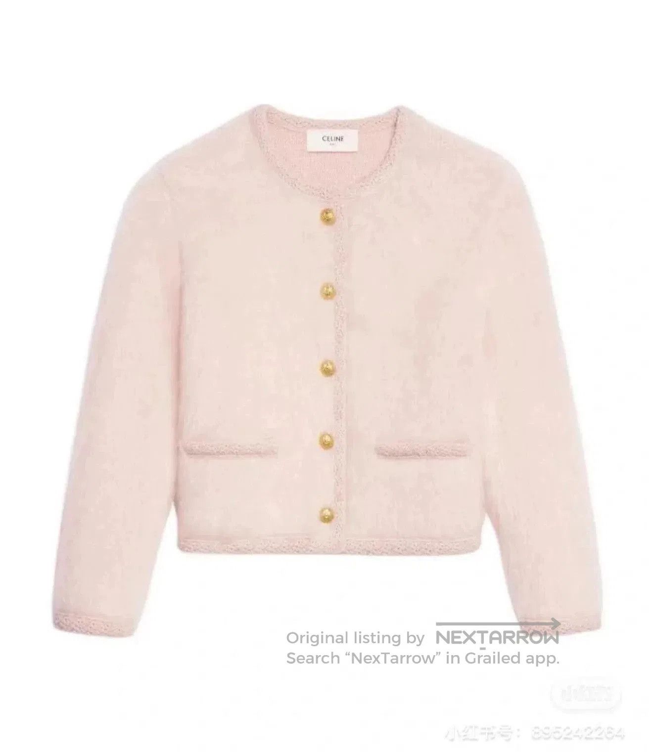 Celine Celine Nude Pink Gold Button Cardigan. Size M / US 6-8 / IT 42-44 - 6 Thumbnail