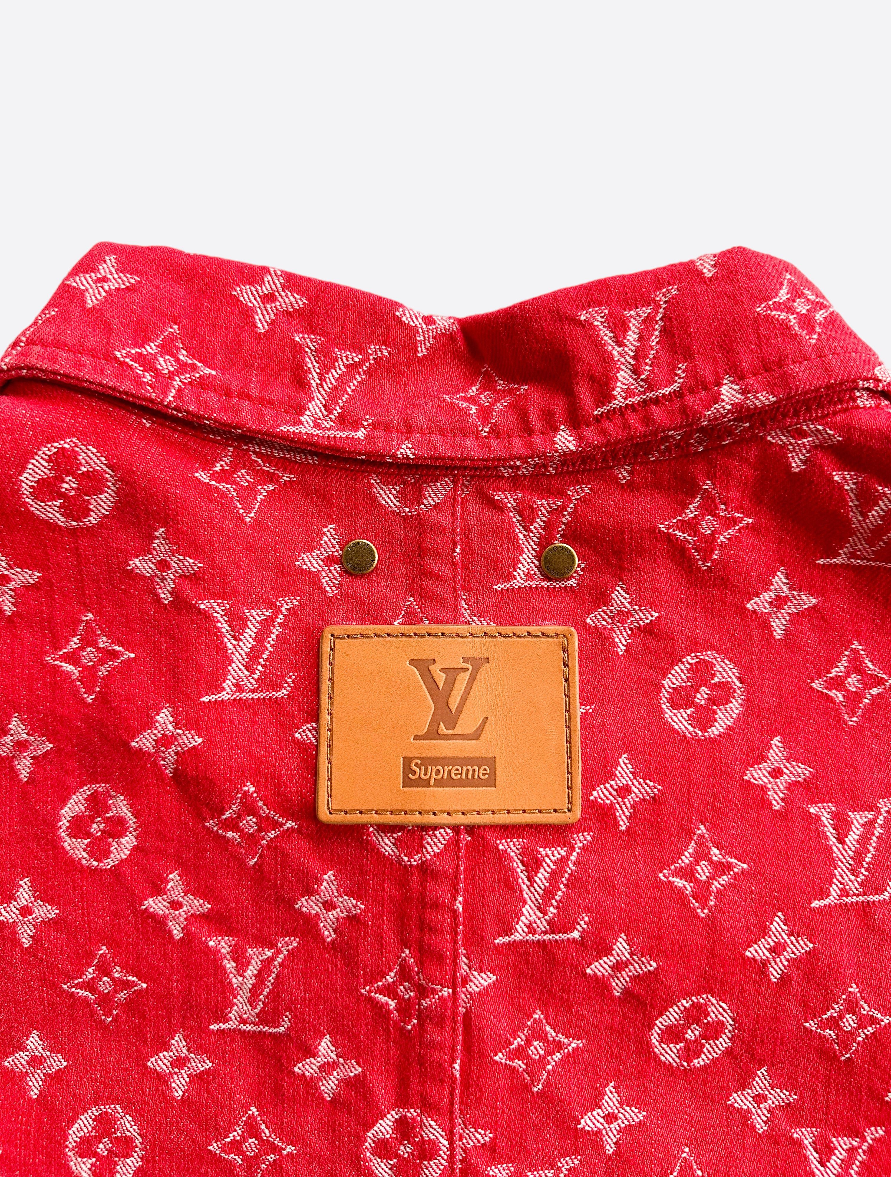 Louis Vuitton × Supreme Louis Vuitton Supreme Red Monogram Chore Jacket 1/1 Size US XL / EU 56 / 4 - 7 Thumbnail