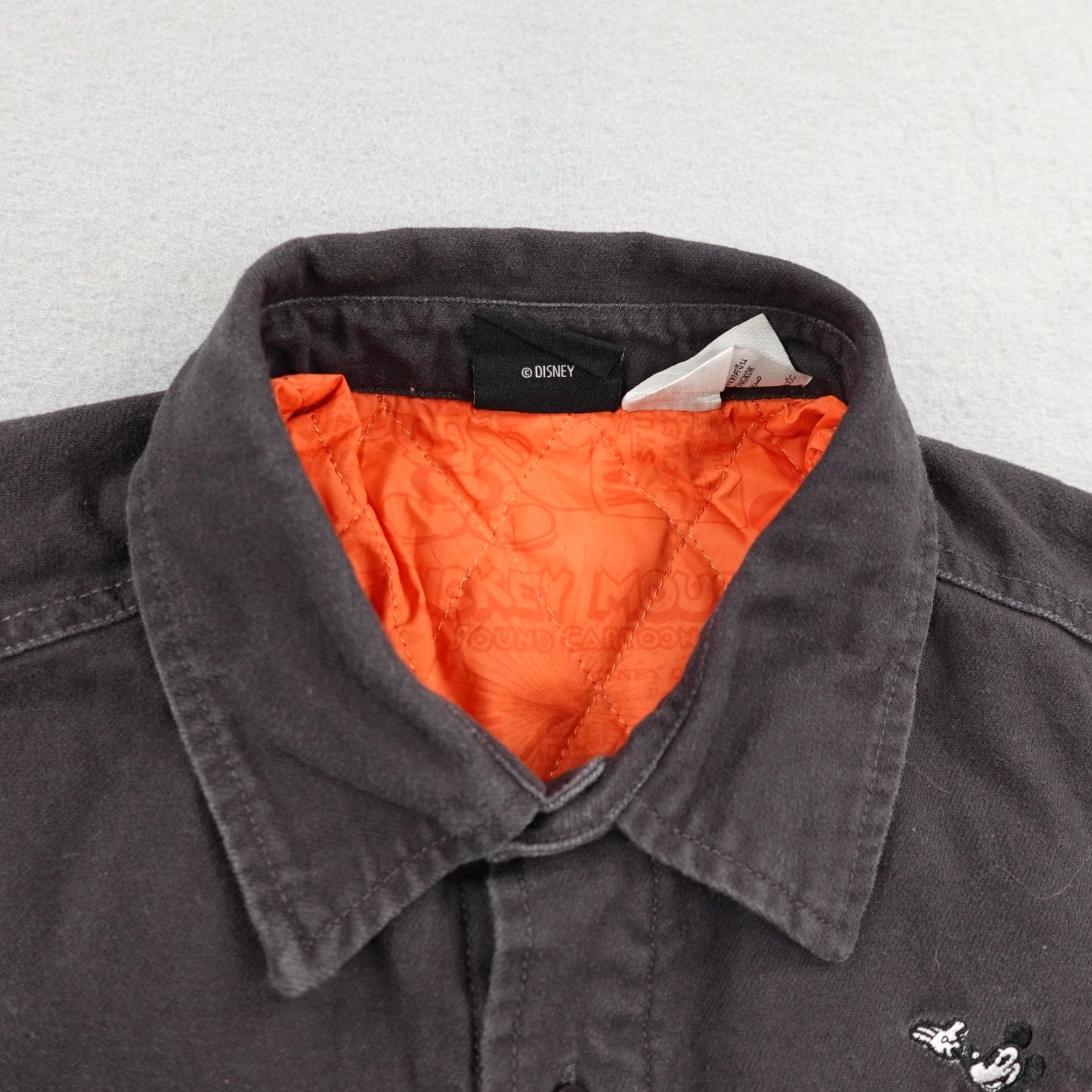Disney Disney Jacket Mens Small Gray Quilted Lined Mickey Mouse Shirt Shacket Button Up Size US S / EU 44-46 / 1 - 2 Thumbnail