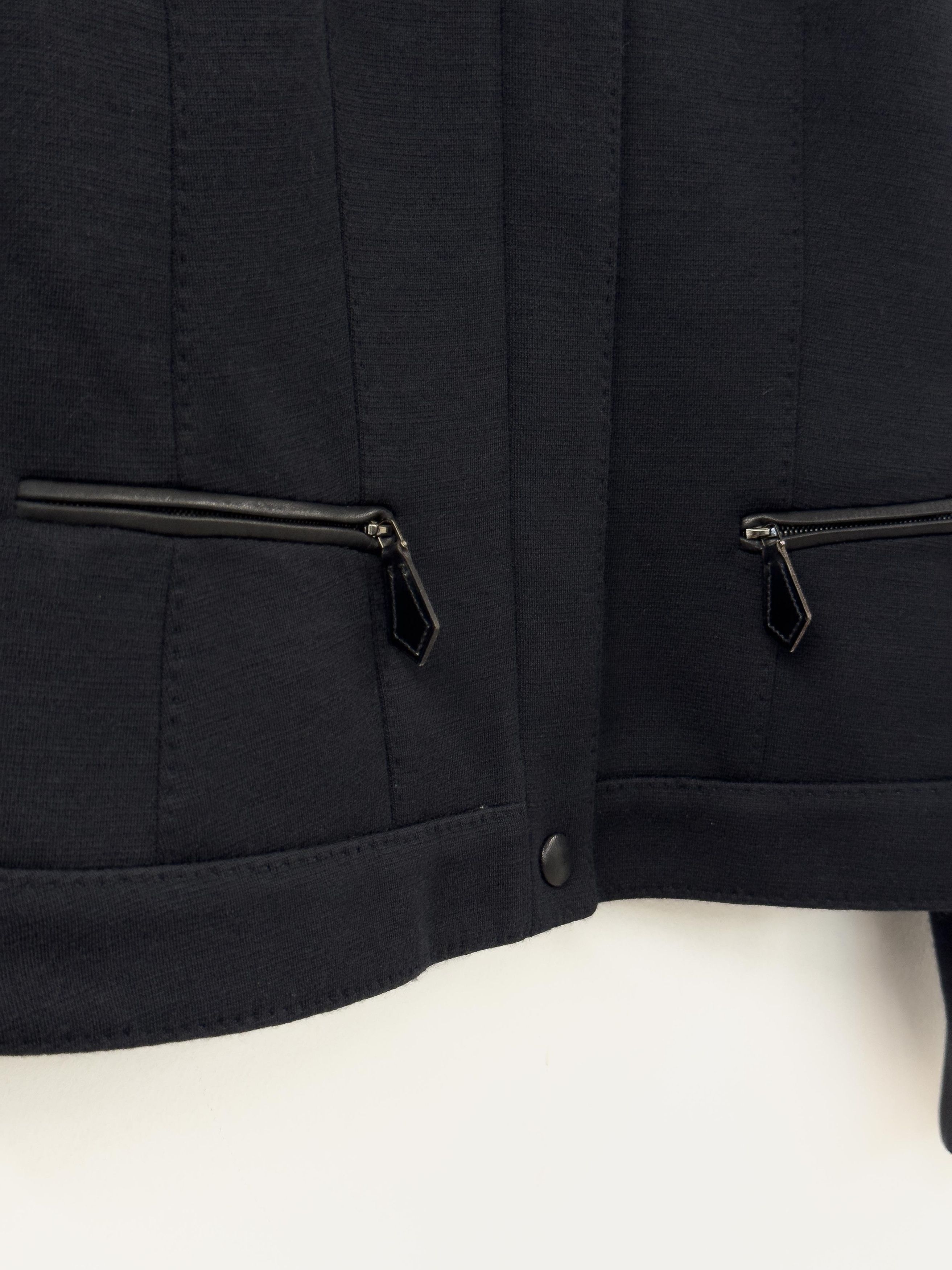 Hermes HERMÈS Wool & Leather Jacket with Silk Lining Size XS / US 0-2 / IT 36-38 - 3 Thumbnail