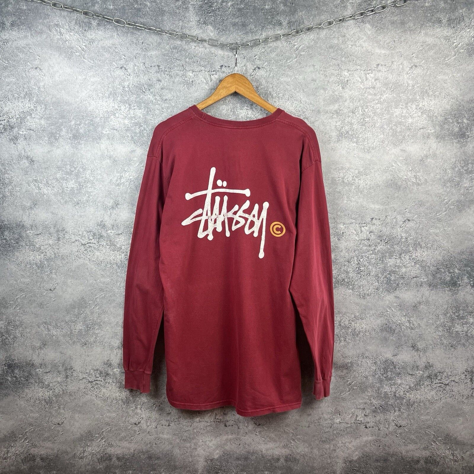 Stussy Stussy Longsleeve Men's Size L Red Cotton Big Logo Size US L / EU 52-54 / 3 - 2 Thumbnail