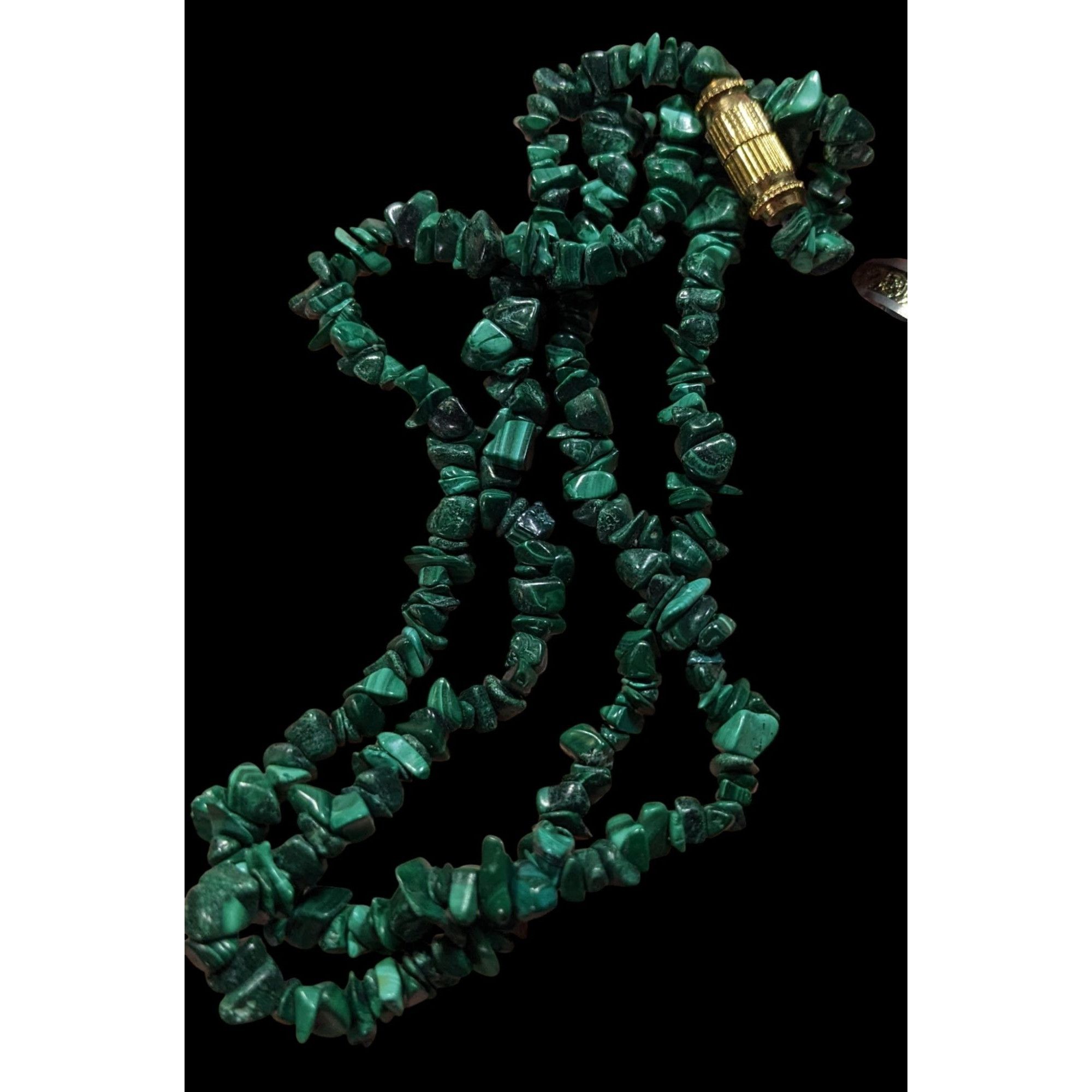 Other Vintage Handmade Malachite Chip Beaded Necklace Size ONE SIZE - 3 Thumbnail