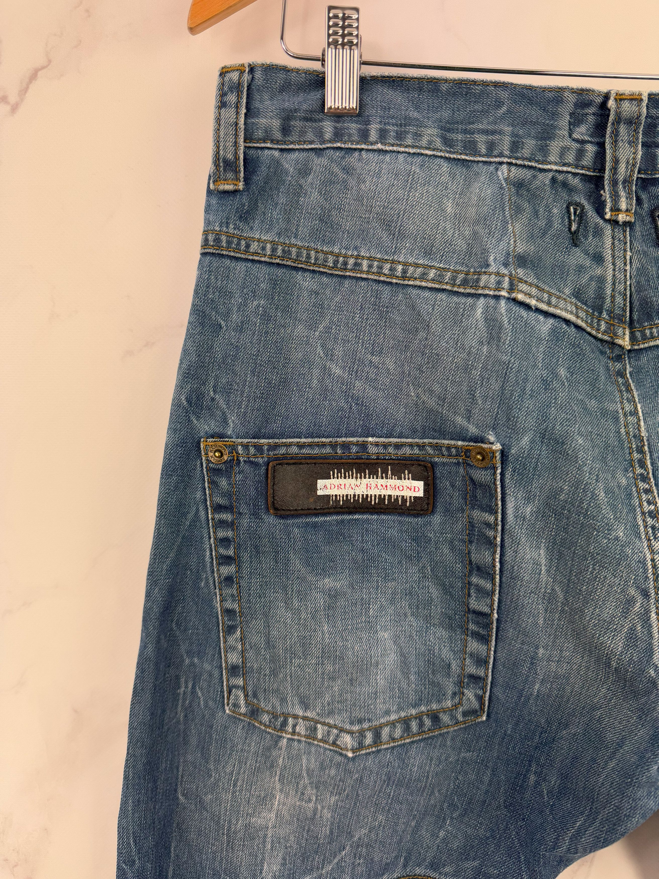 Japanese Brand Adrian Hammond Distressed Biker Jeans Patchwork Details Size US 32 / EU 48 - 9 Thumbnail