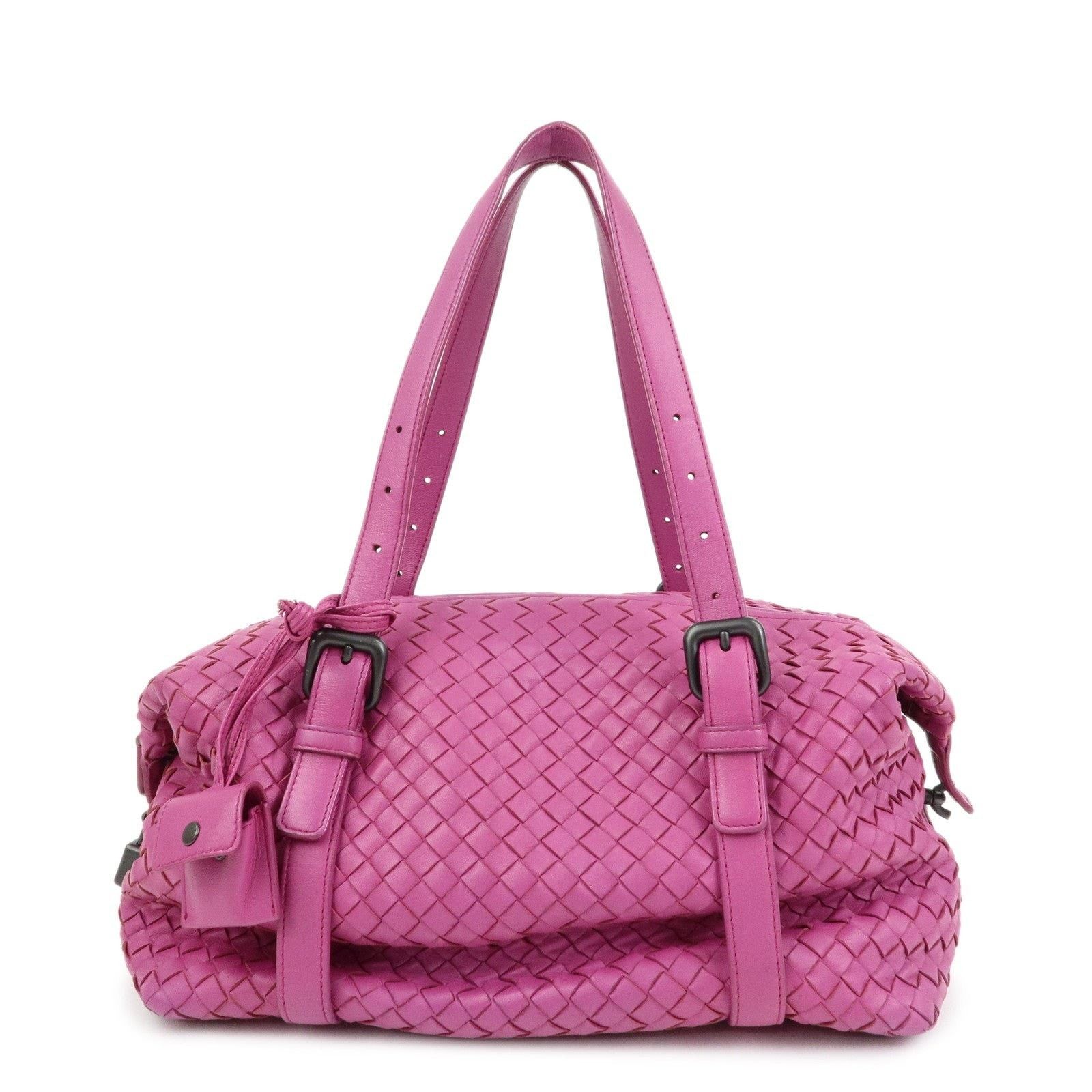 Bottega Veneta Bottega Veneta Intrecciato Nappa Leather Duffle Bag Pink Size ONE SIZE - 1 Thumbnail