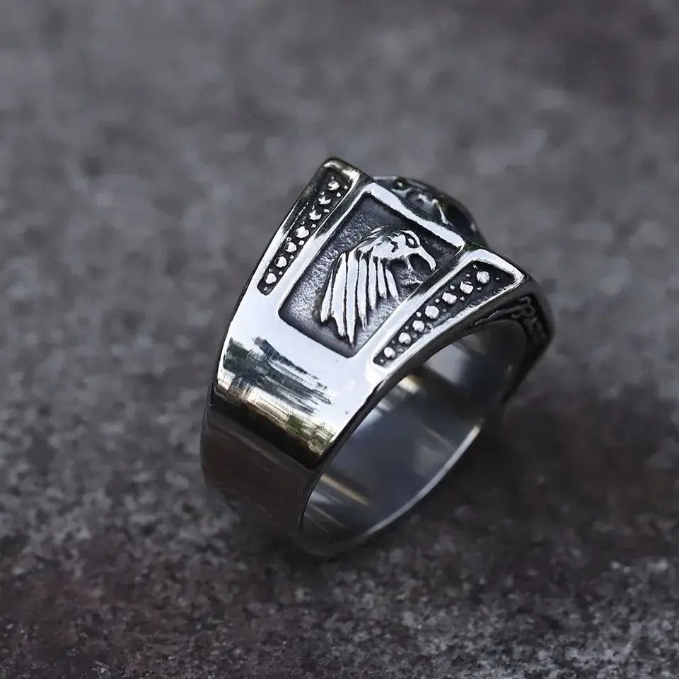 Japanese Brand × Jewelry × Vintage Y2K Stainless Steel Skull Punk Ring Size ONE SIZE - 3 Thumbnail