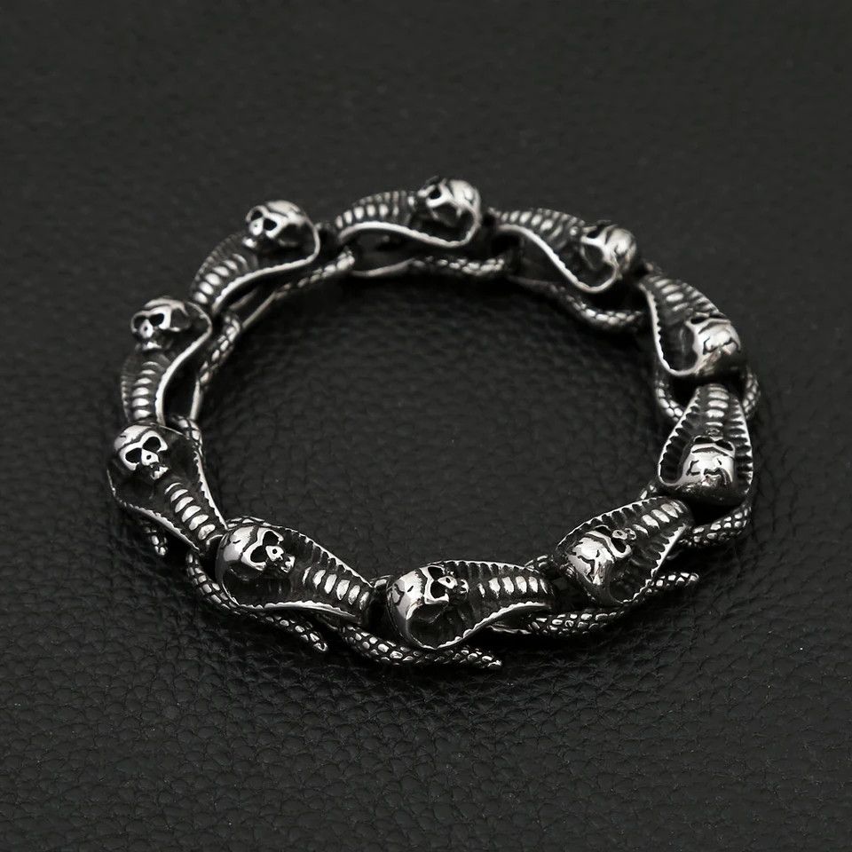 Jewelry Skull Snake Bracelet Size ONE SIZE - 3 Thumbnail
