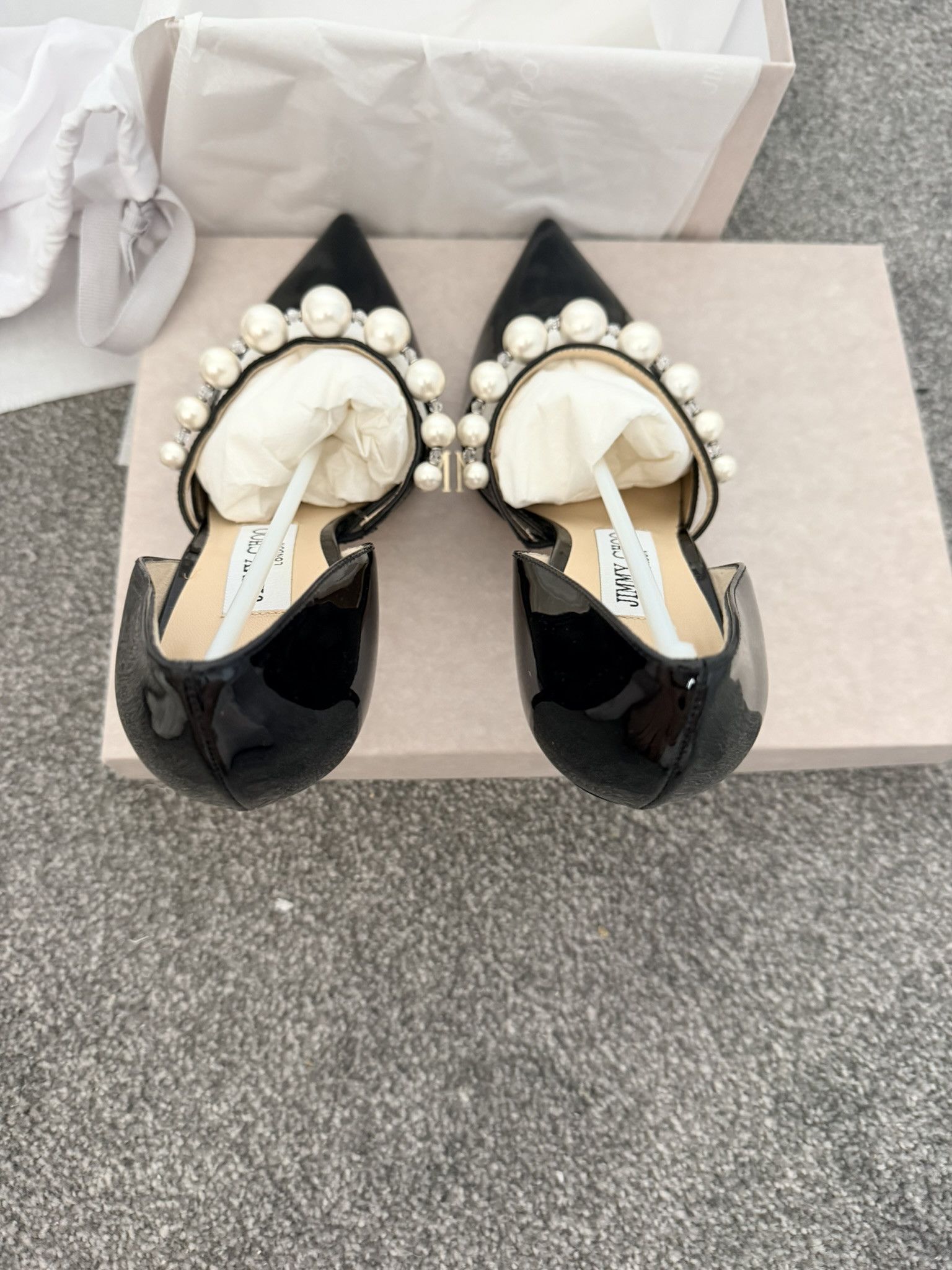 Jimmy Choo Jimmy Choo Aurelie 85 l 39 Black/ White Size US 9 / IT 39 - 5 Thumbnail
