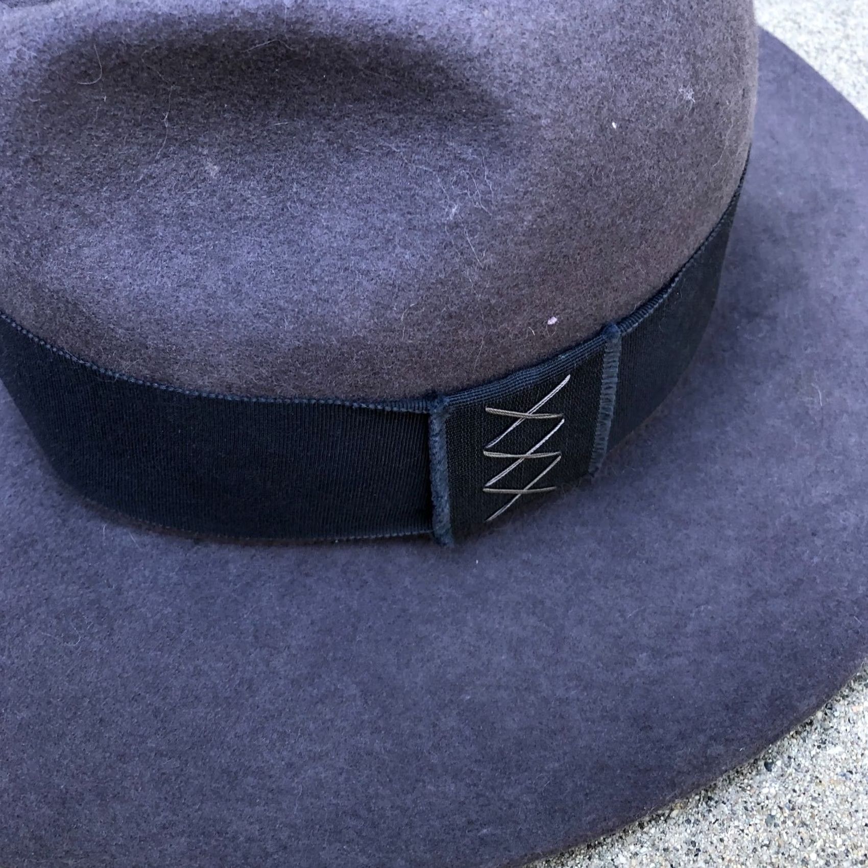 FELT NINAKURU Wool Felt Wide Brim Fedora Hat Gray Blue Women's One Size Ojai Cap Size ONE SIZE - 2 Thumbnail