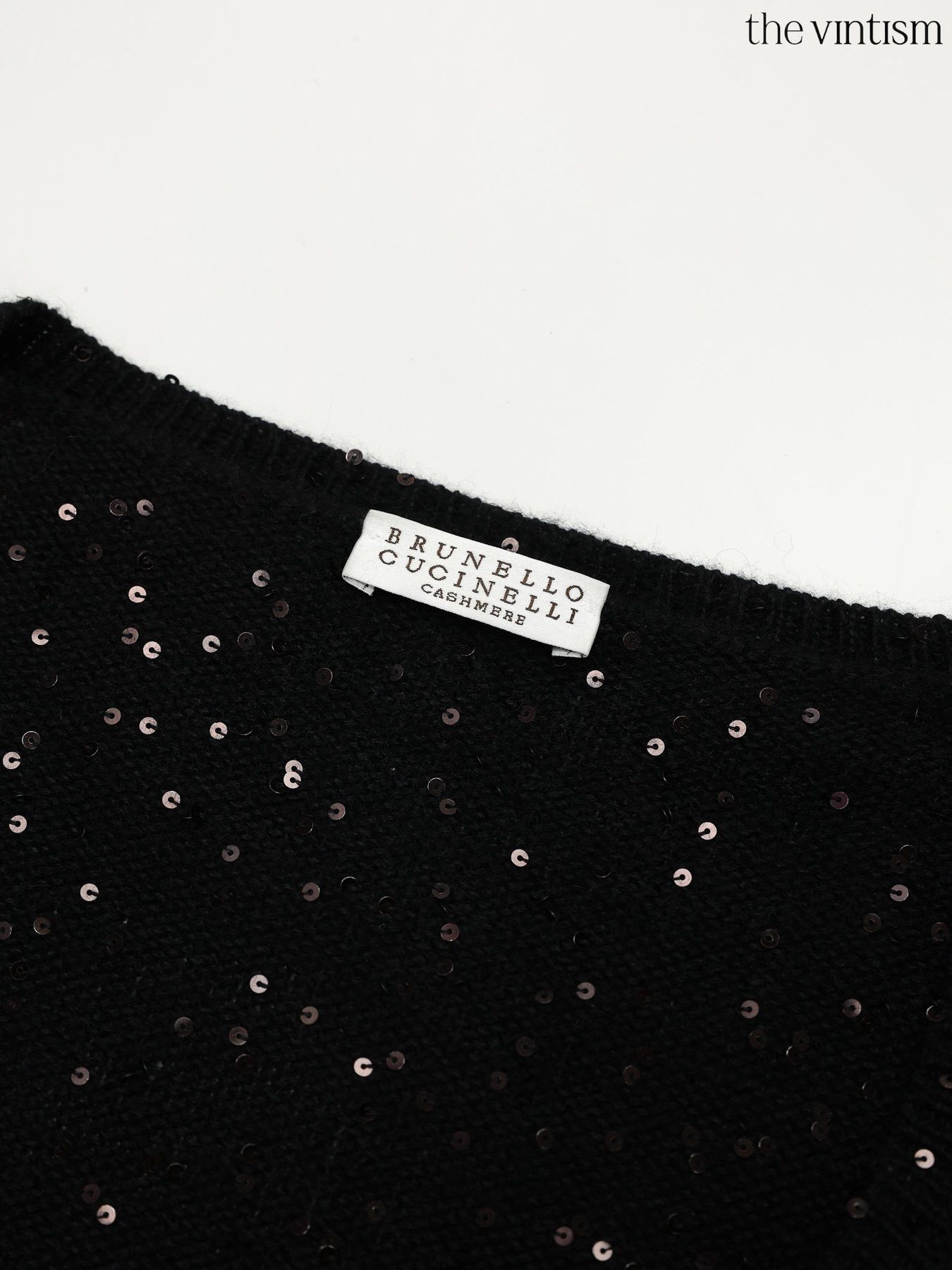 Brunello Cucinelli Brunello Cucinelli Cashmere & Silk Sequined V-Neck Sweater Size XXL / US 16-18 / IT 52-54 - 9 Thumbnail