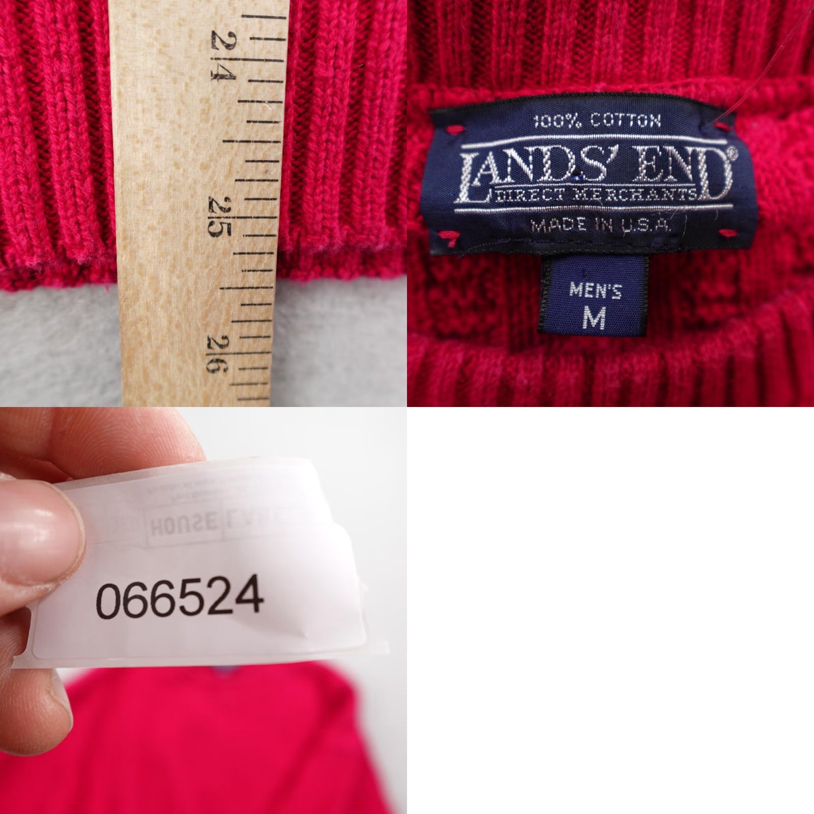 Lands' End VINTAGE Lands' End Sweater Shirt Men M Pink Textured Knit Pullover Crew Neck 90s USA Mens Size US M / EU 48-50 / 2 - 8 Thumbnail