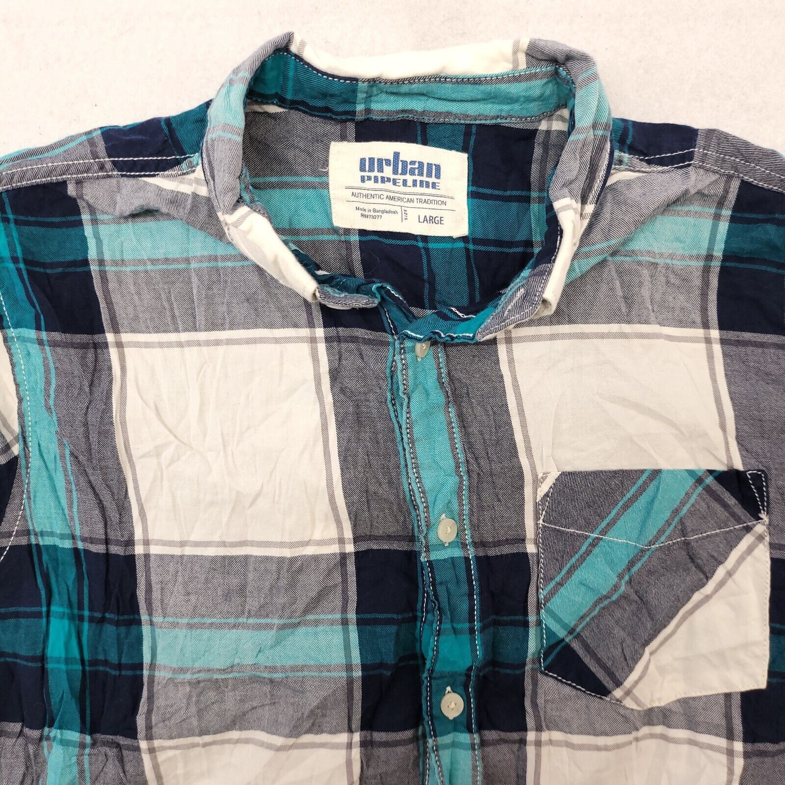 Urban Pipeline Urban Pipeline Tartan Flannel Shirt Mens Size L Black White Size US L / EU 52-54 / 3 - 1 Thumbnail