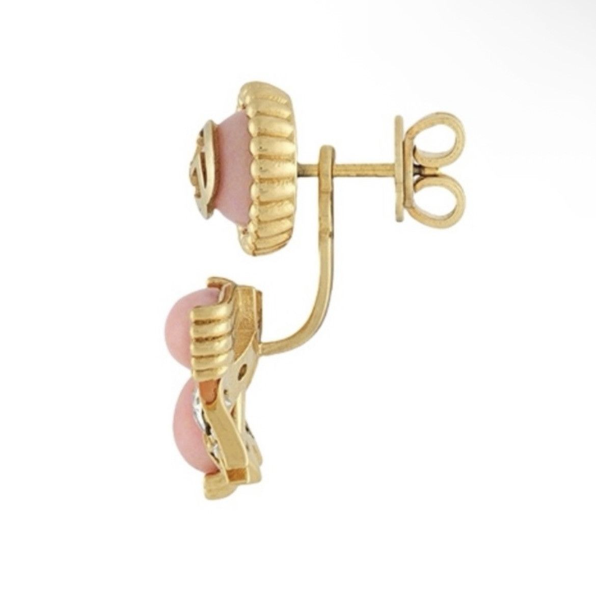 Gucci GUCCI Resin Crystal Single GG Earring Pink Gold Size ONE SIZE - 2 Thumbnail