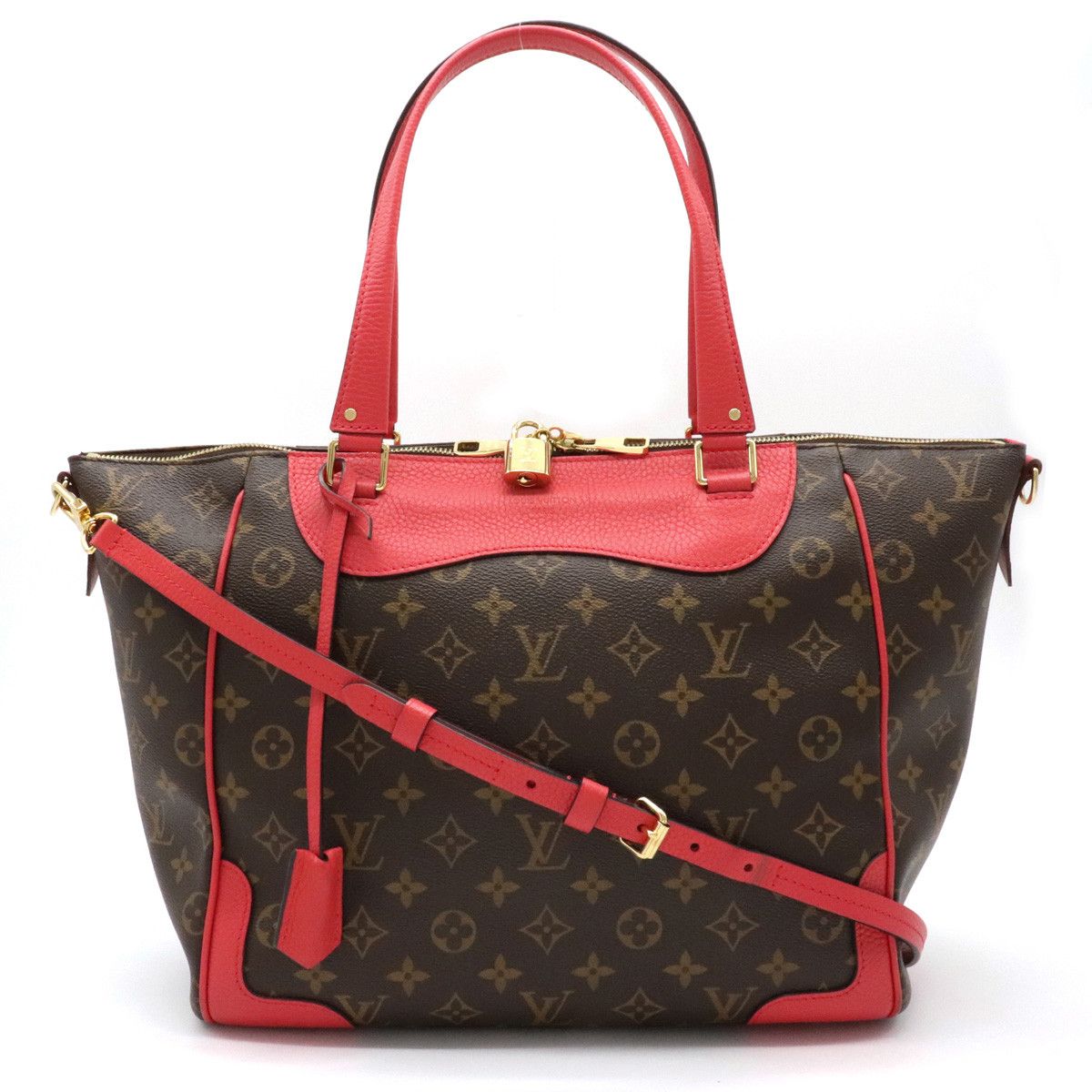 image of Louis Vuitton Monogram Estrella Tote Bag 2Way Shoulder Bag Leather in Red, Women's