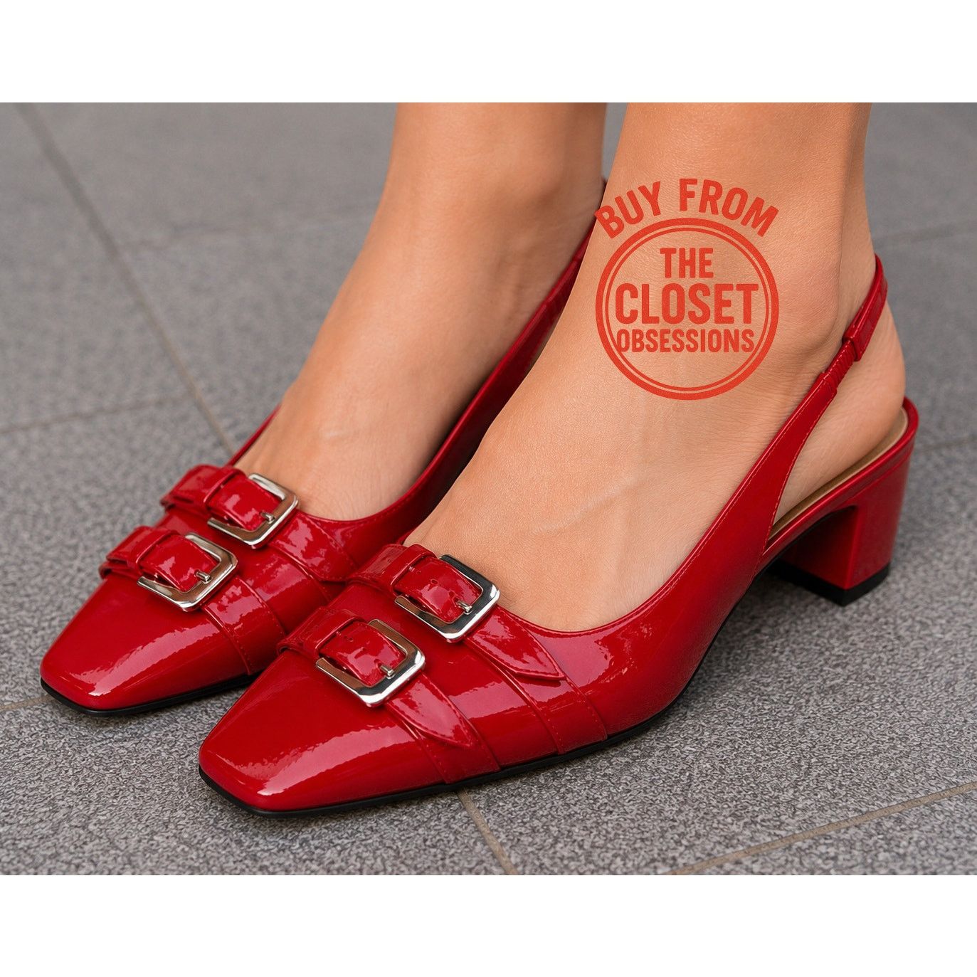 Zara ZARA Red Patent Slingbacks NWT Size US 7.5 / IT 37.5 - 1 Thumbnail