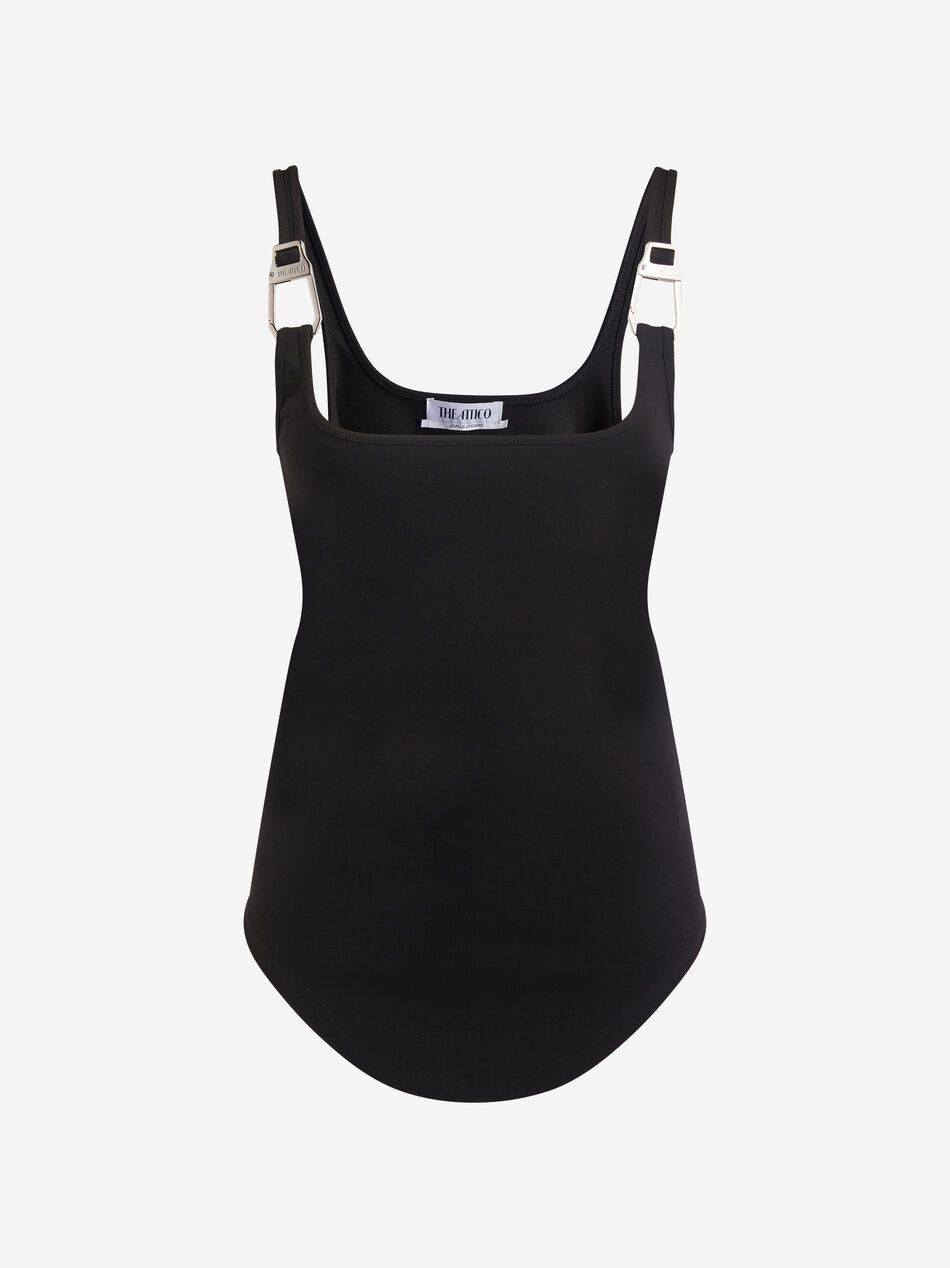 The Attico o1mle0525 Strap Detail Tank Top in Black Size S / US 4 / IT 40 - 1 Thumbnail