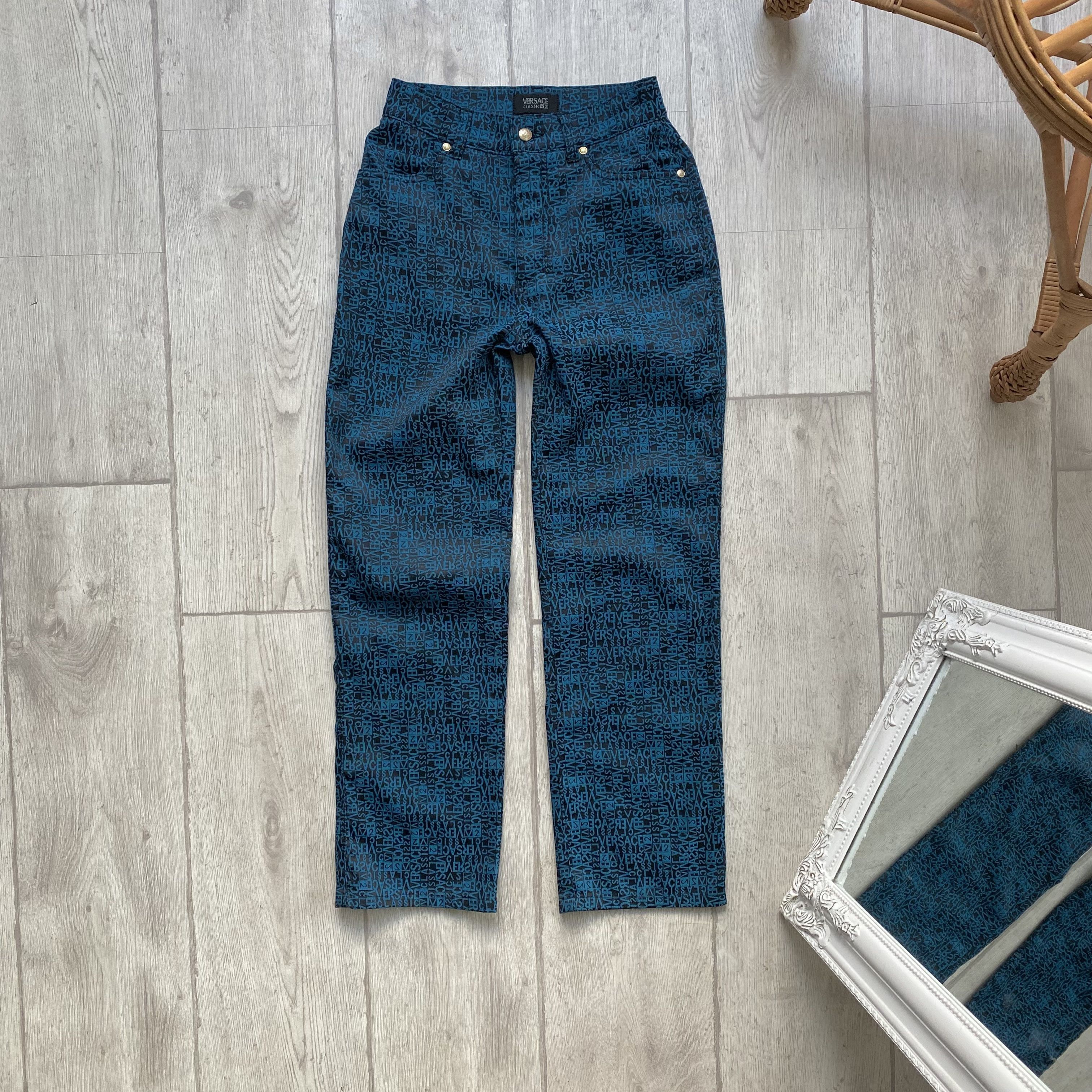 Versace 💎Rare Vintage Versace Jeans Couture Monogram Pant Y2K Size 26" / US 2 / IT 38 - 1 Thumbnail