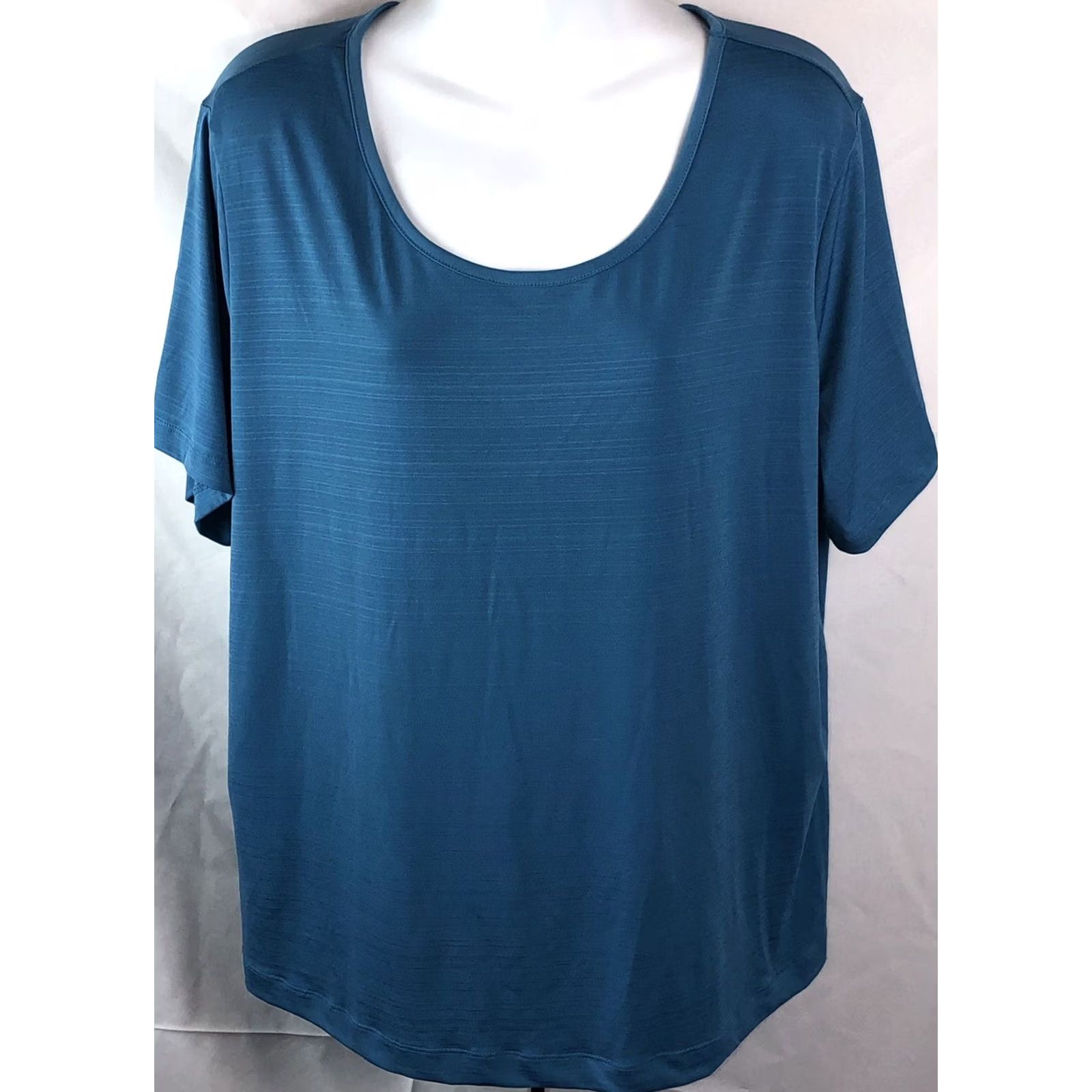 Vintage NWT Covington slinky Tee Top 16/18W Blue Scoop Neck Short Sleeve Womens Shirt Size XXL / US 16-18 / IT 52-54 - 5 Thumbnail