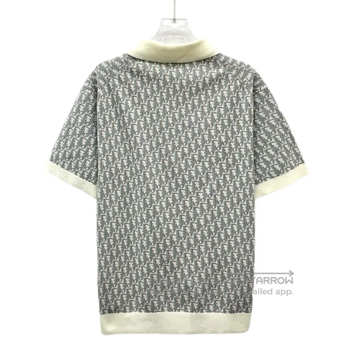 Dior Gray Patterned Short Sleeve Polo Top XS. Size US XS / EU 42 / 0 - 2 Thumbnail