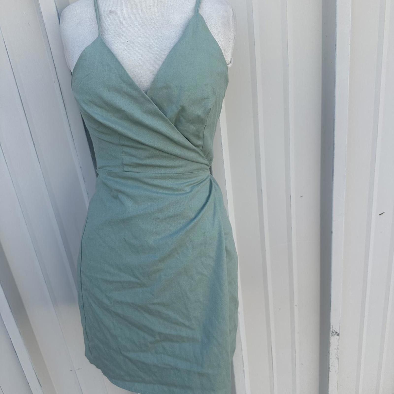 Other Mossy Sage Green Linen Wrap Dress From Australia small Size S / US 4 / IT 40 - 1 Thumbnail