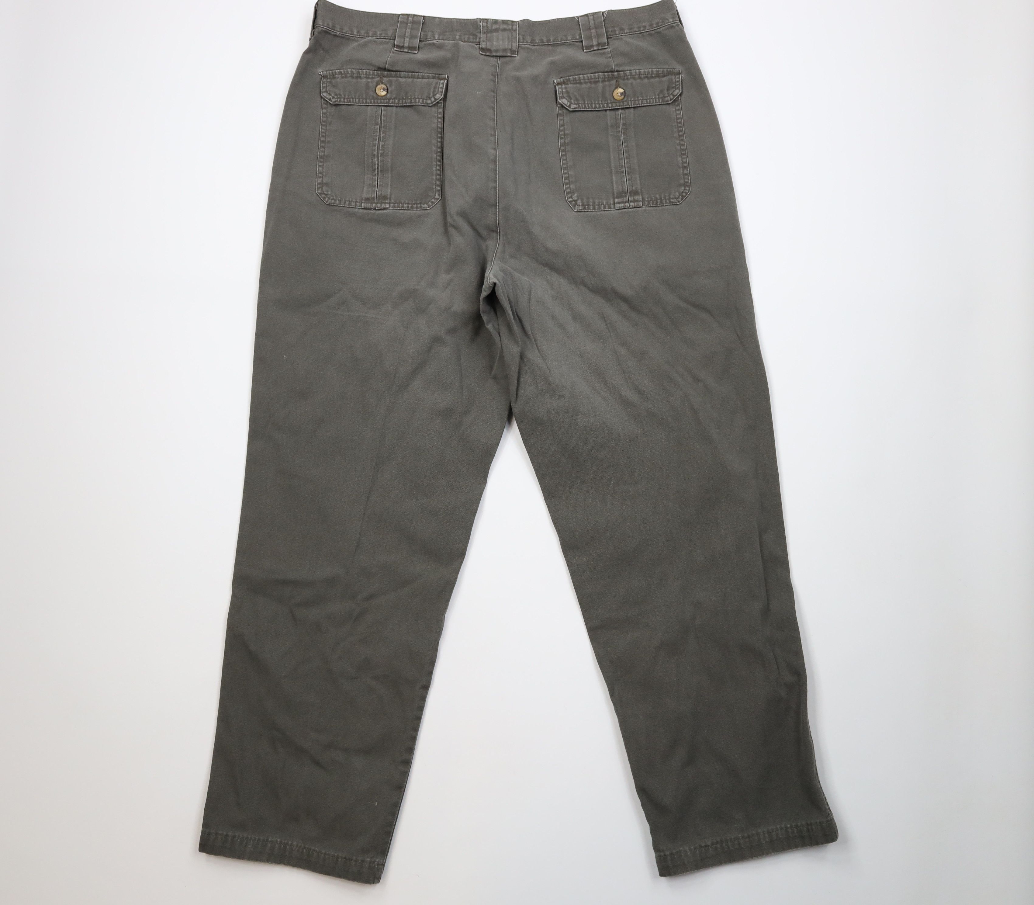 Eddie Bauer Vintage 90s Eddie Bauer Canvas Wide Leg Utility Pants Green Size US 40 / EU 56 - 9 Thumbnail